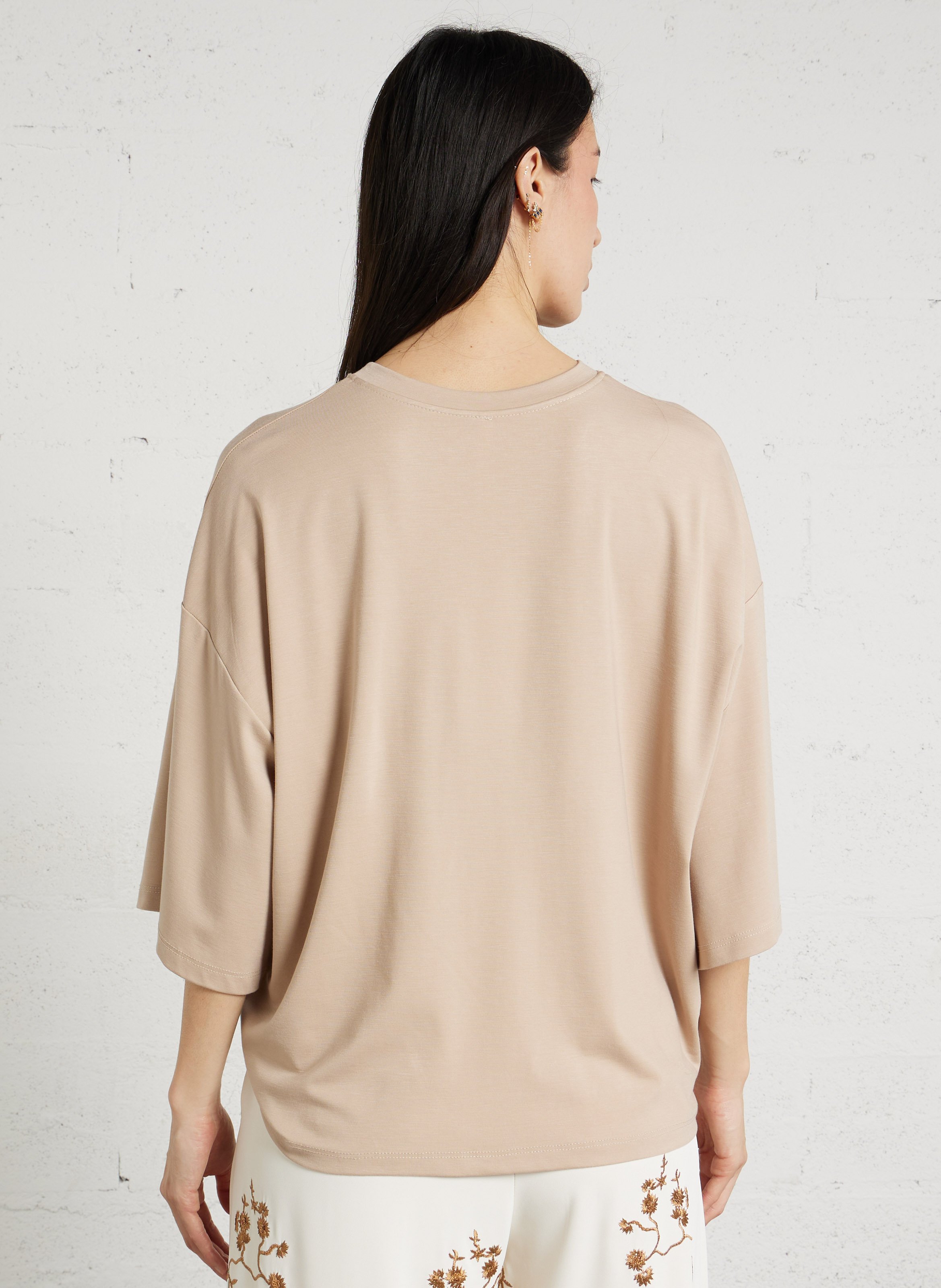 Plain short-sleeve fluid t-shirt IMPERIAL Beige