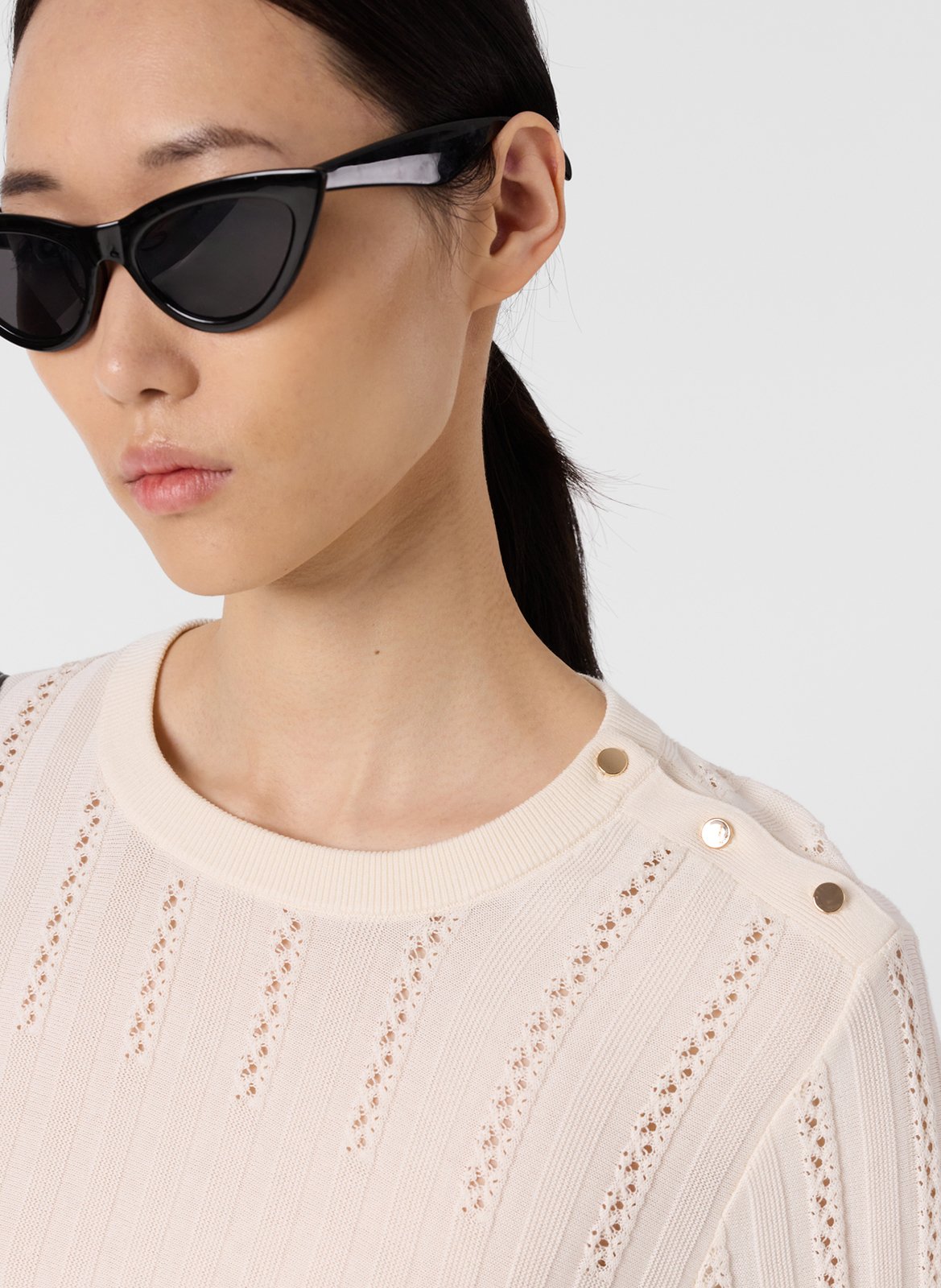 Pull droit col rond en coton mélangé GERARD DAREL Beige