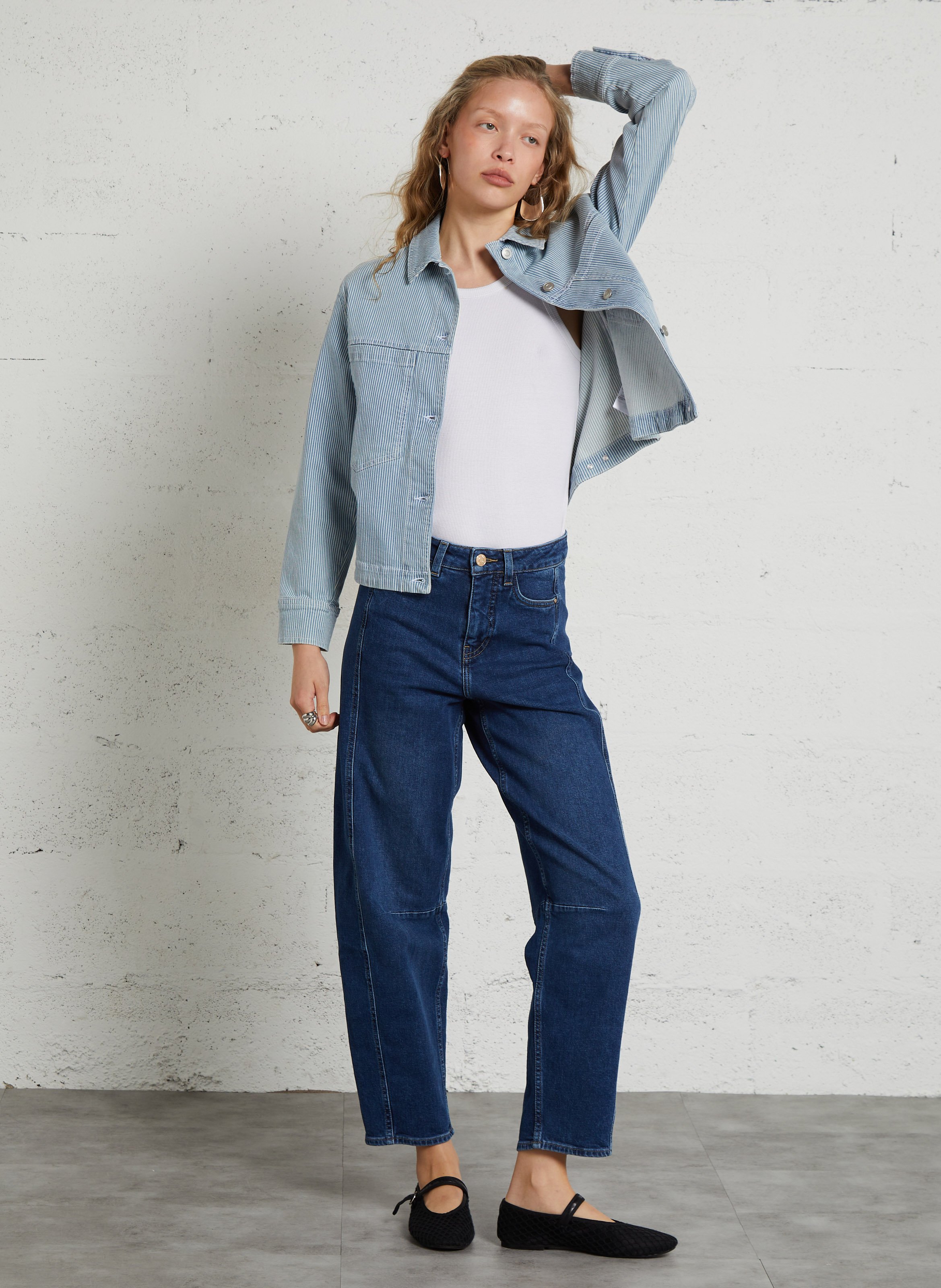 Veste col classique en coton MAISON 123 Bleu