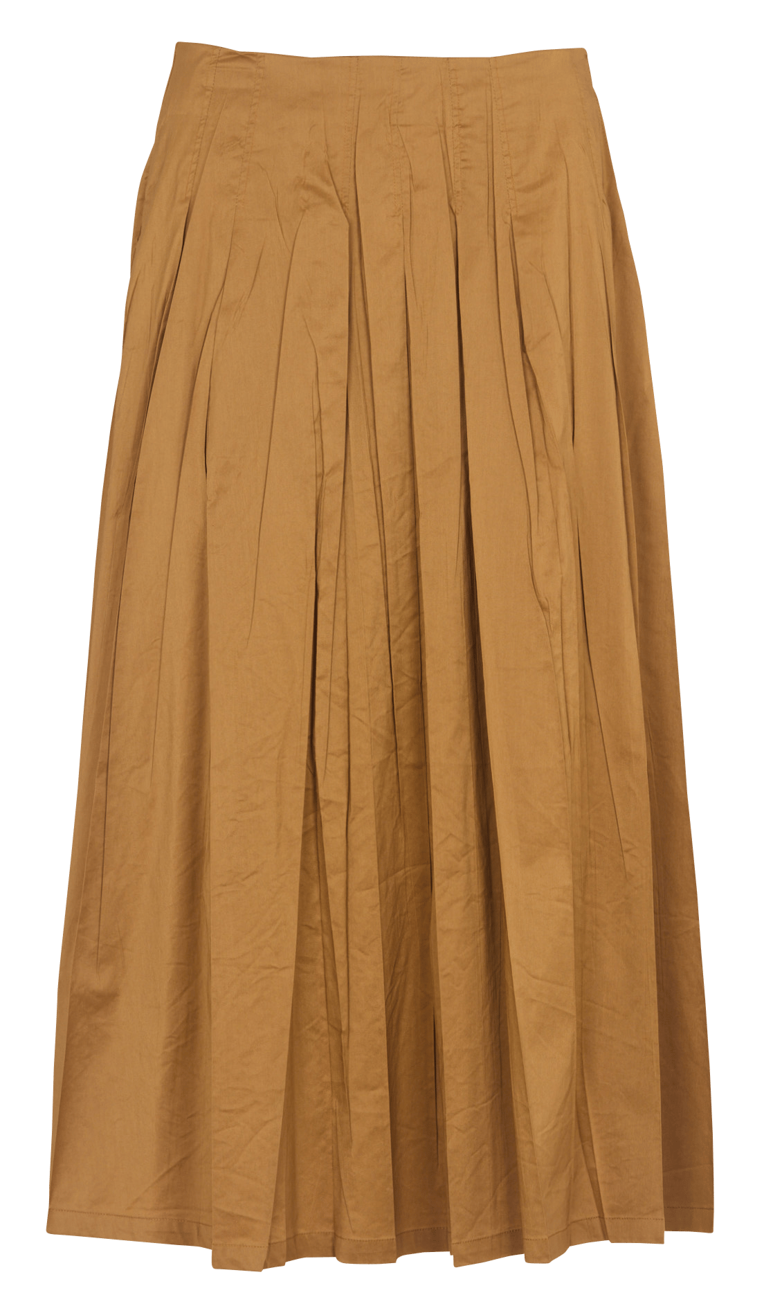 Falda larga evasé de mezcla de algodón COTELAC Marron