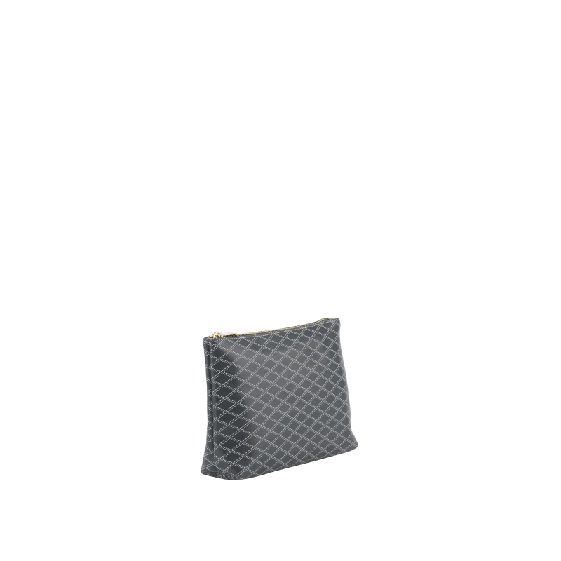 Covered leather pouch POURCHET Grey