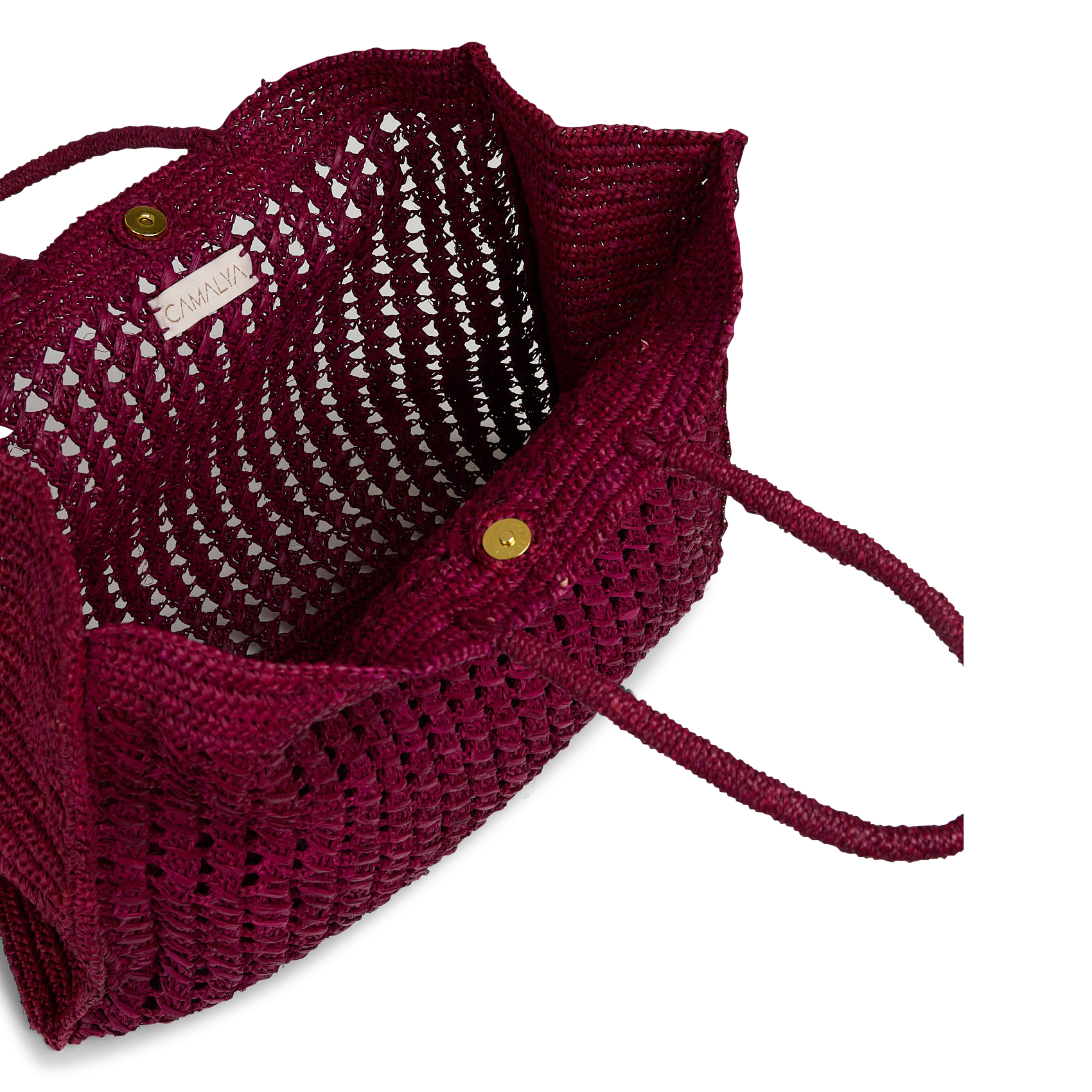 Shopping bag in rafia CAMALYA Prugna