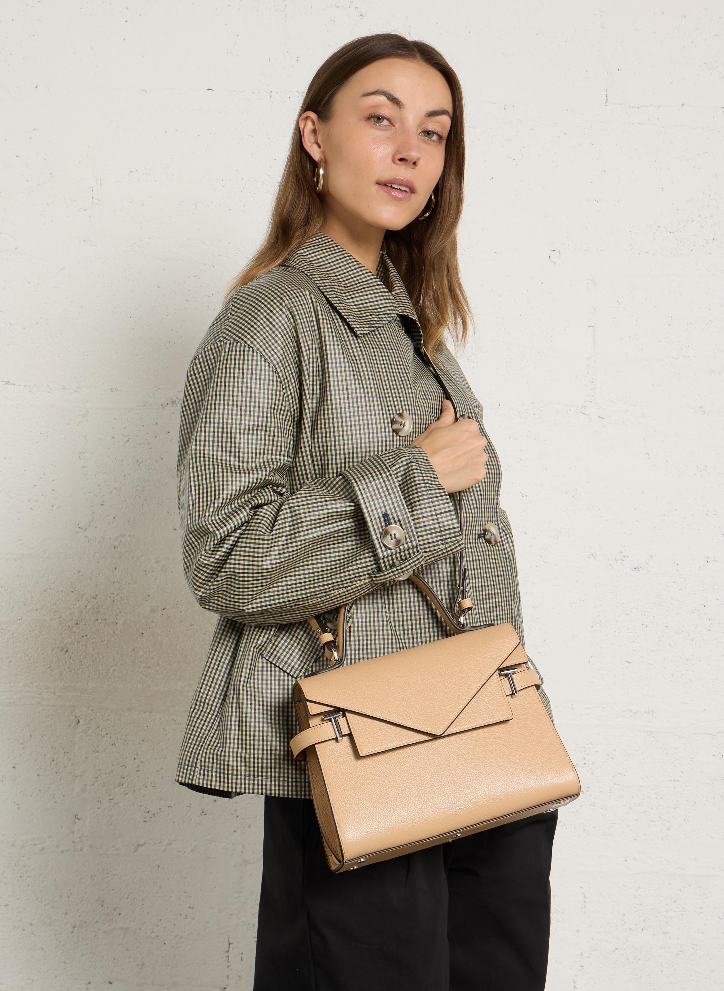 Sac à main en cuir Beige