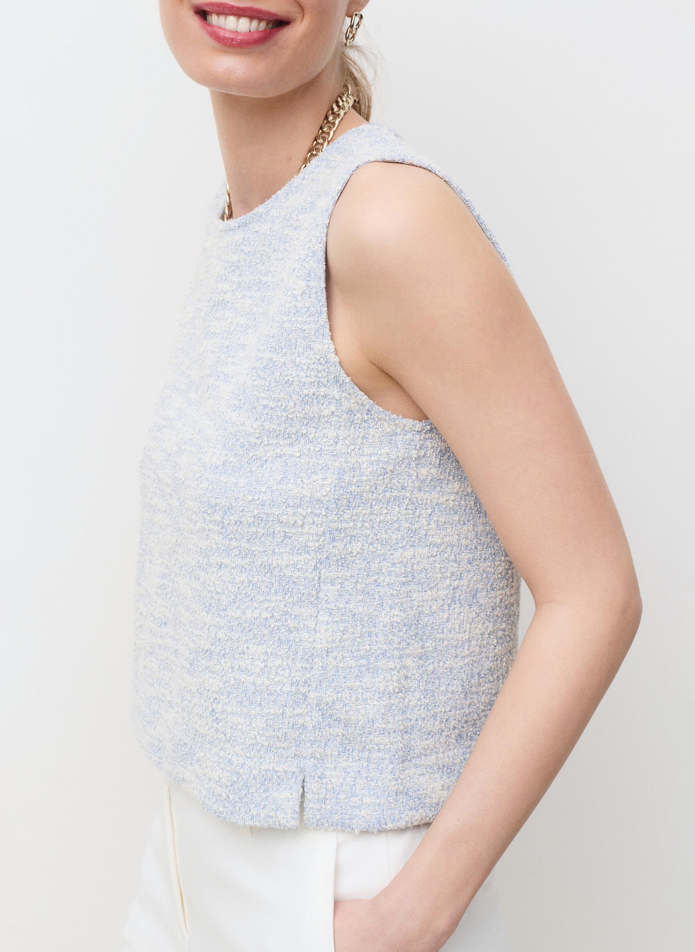 Top con cuello redondo CAROLL Azul