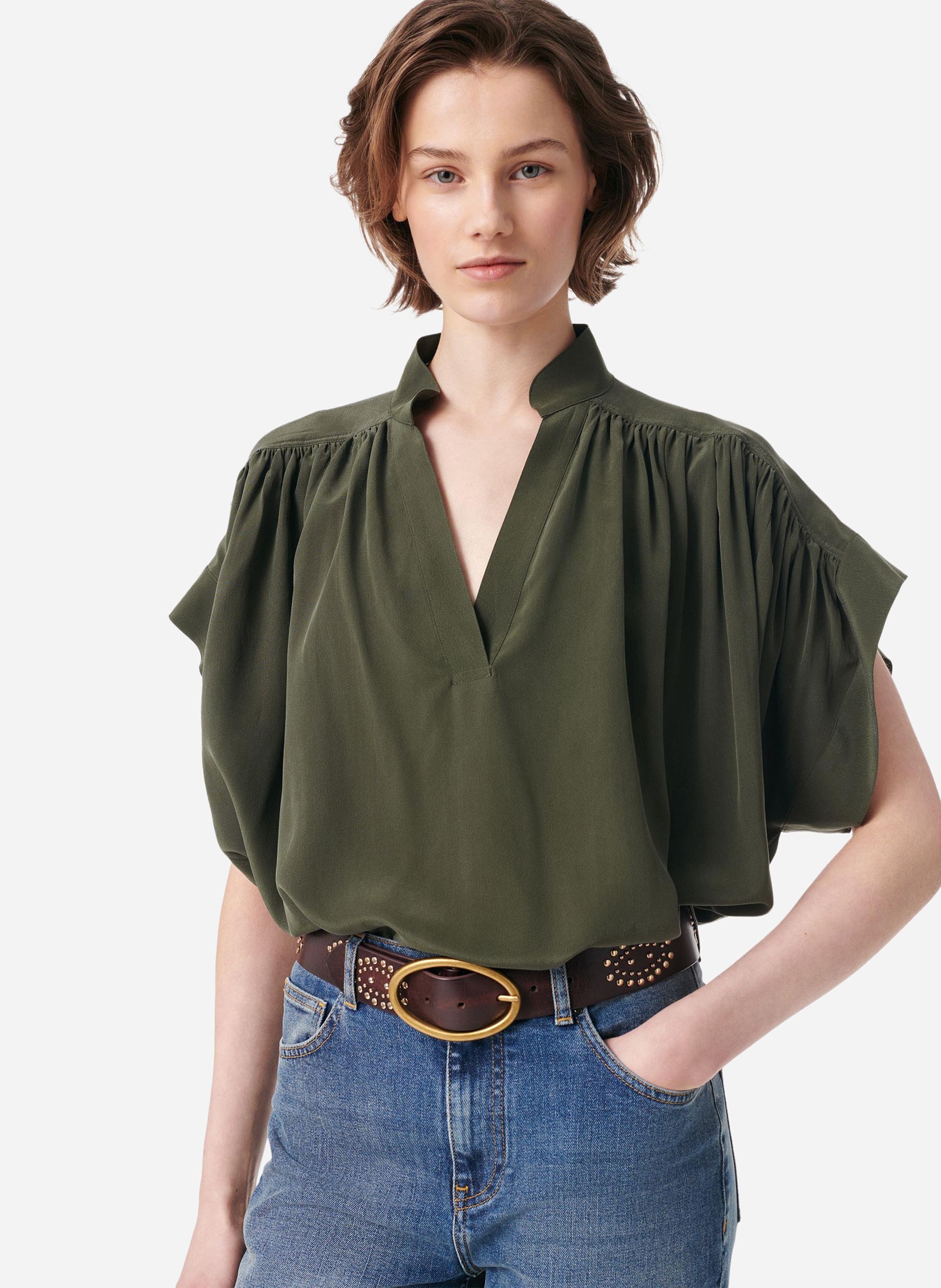 Soepele zijden blouse VANESSA BRUNO Groen