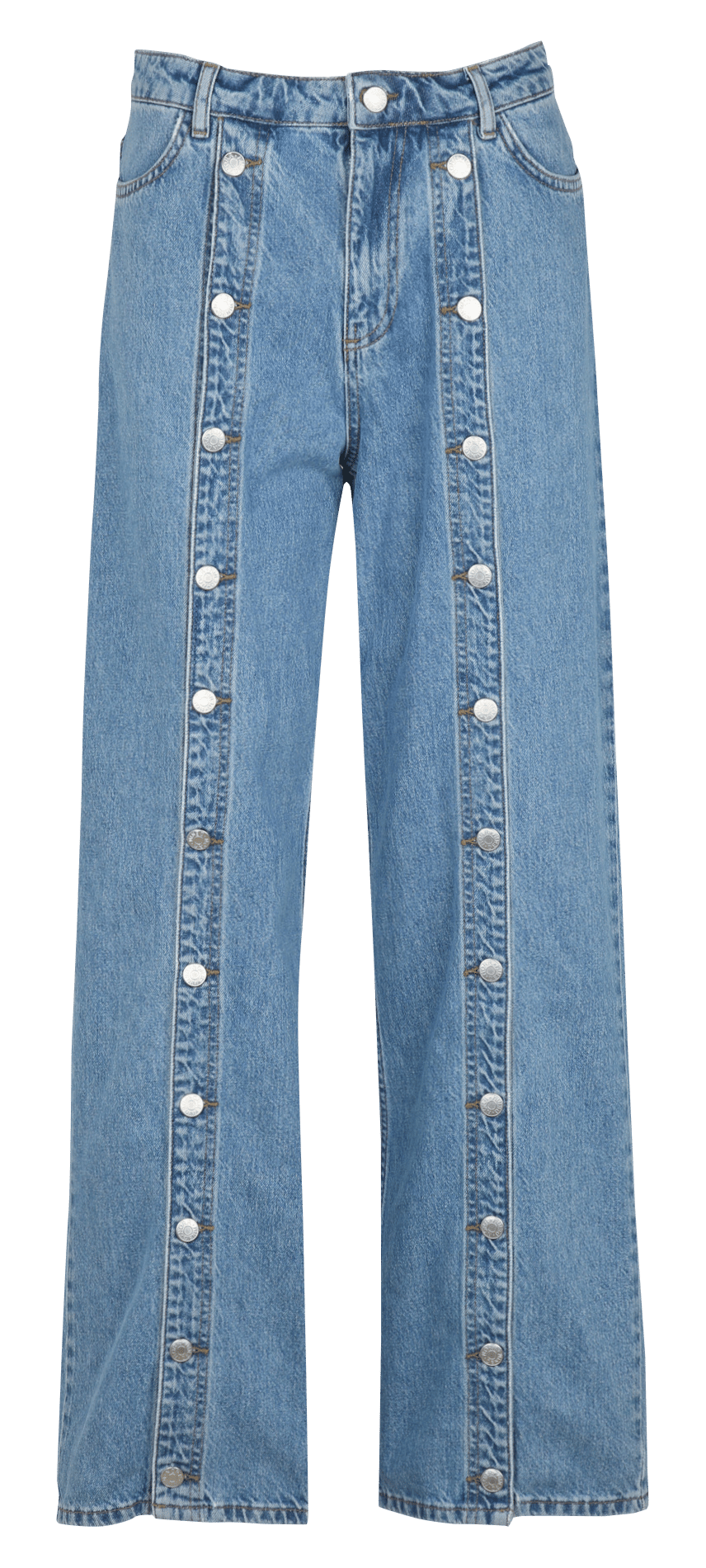 Pantalón ancho de algodón orgánico y algodón. NORR Azul