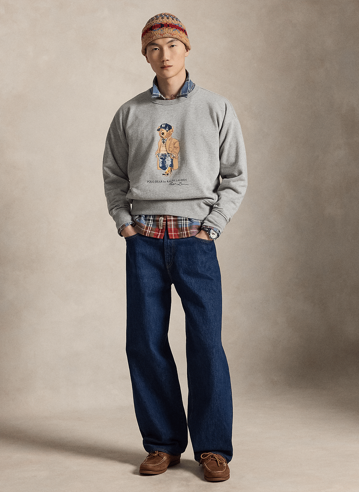 Straight cotton-blend sweater POLO RALPH LAUREN Grey