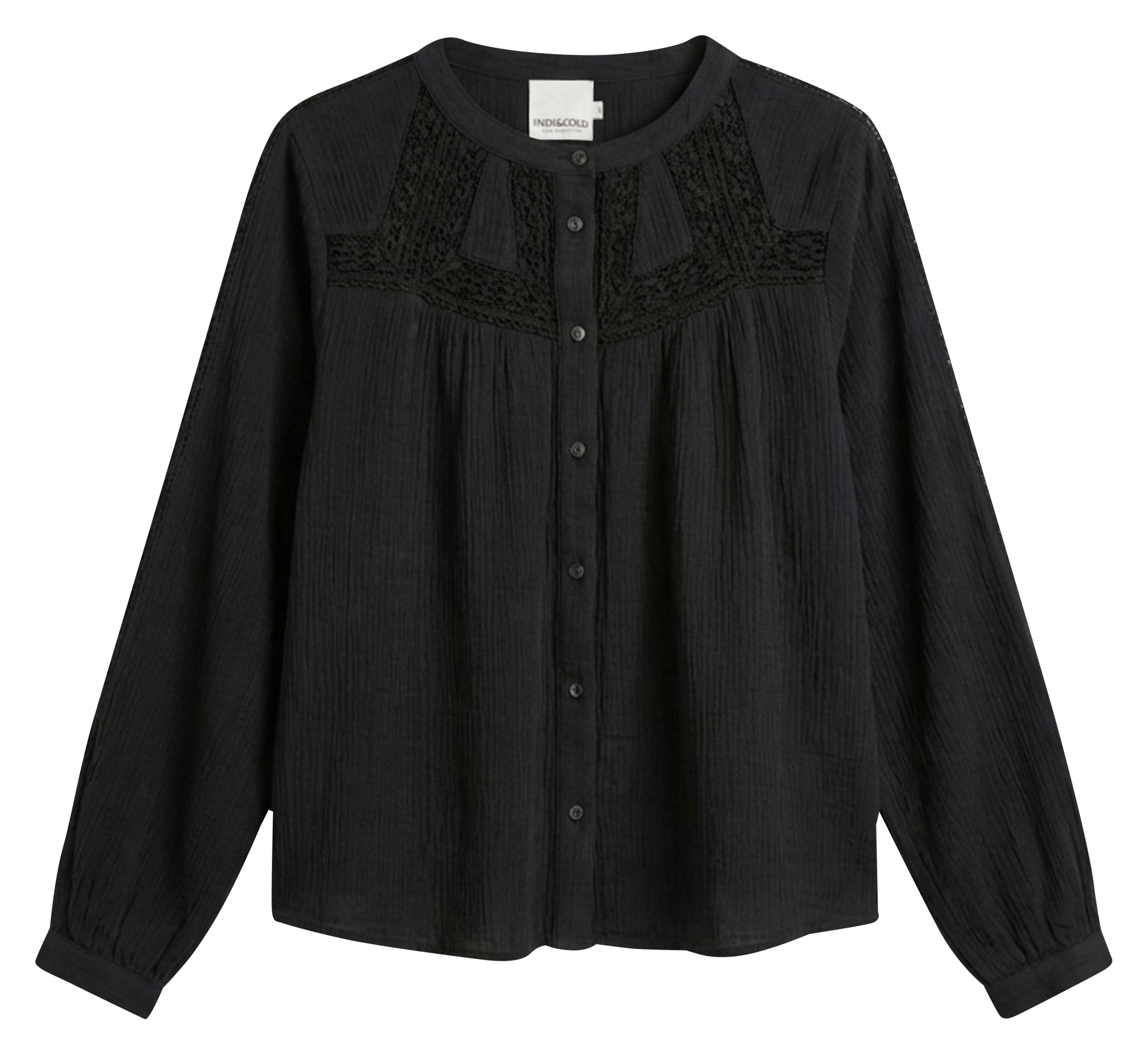 Straight cotton shirt INDI & COLD Grey