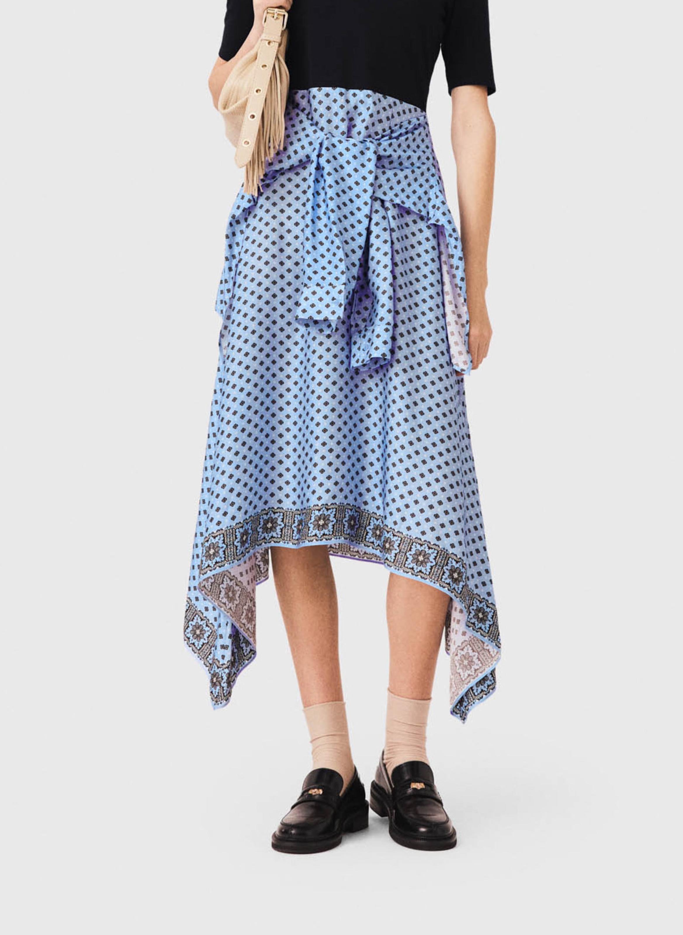 Robe longue asymétrique MAJE Bleu