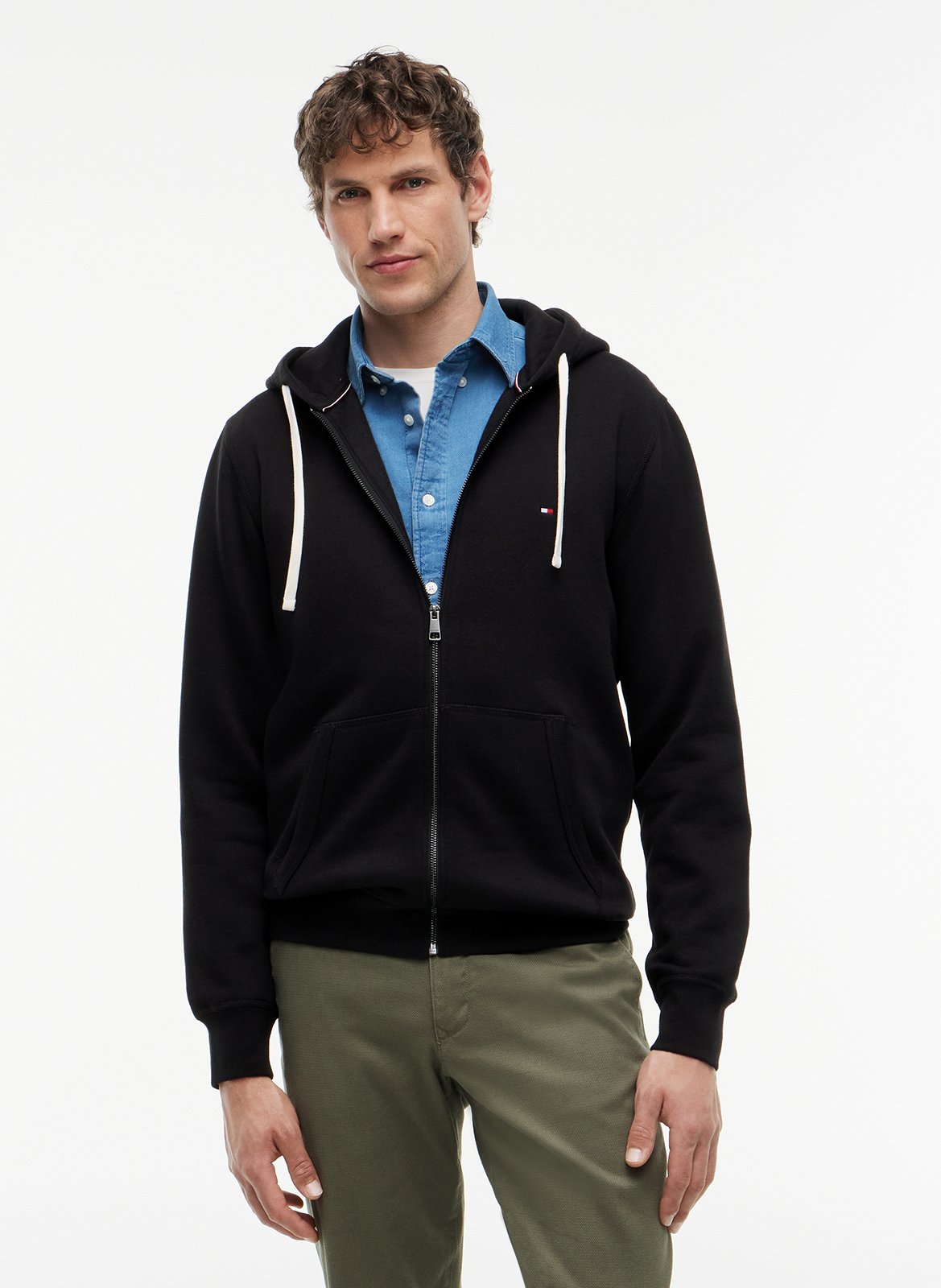 Kapuzensweatshirt aus Baumwoll-Mix mit Reißverschluss TOMMY HILFIGER Schwarz