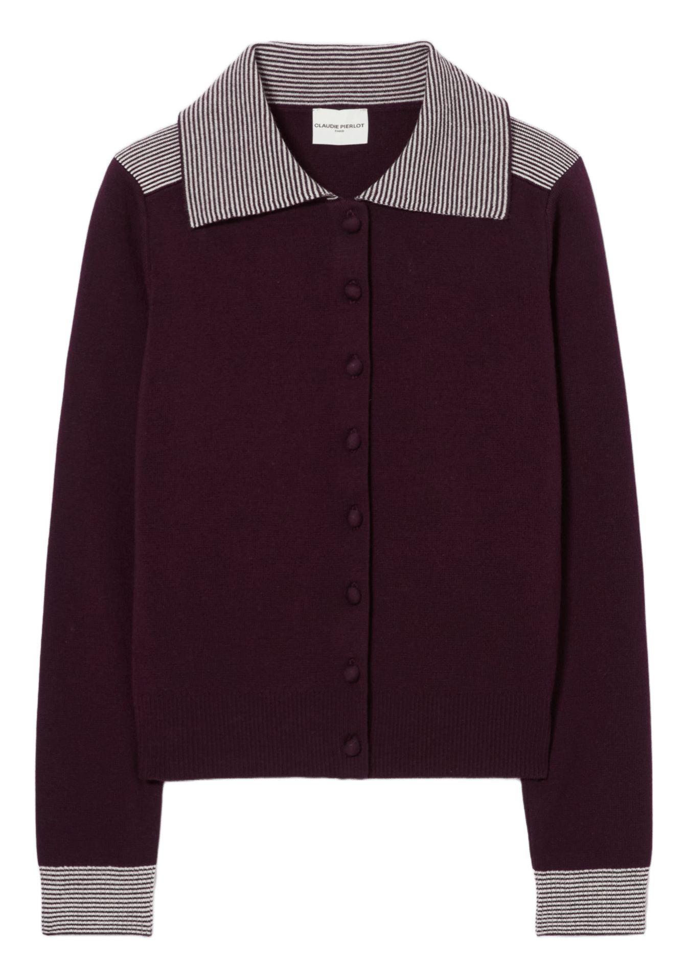 Cardigan van wolmix met klassieke kraag CLAUDIE PIERLOT Paars