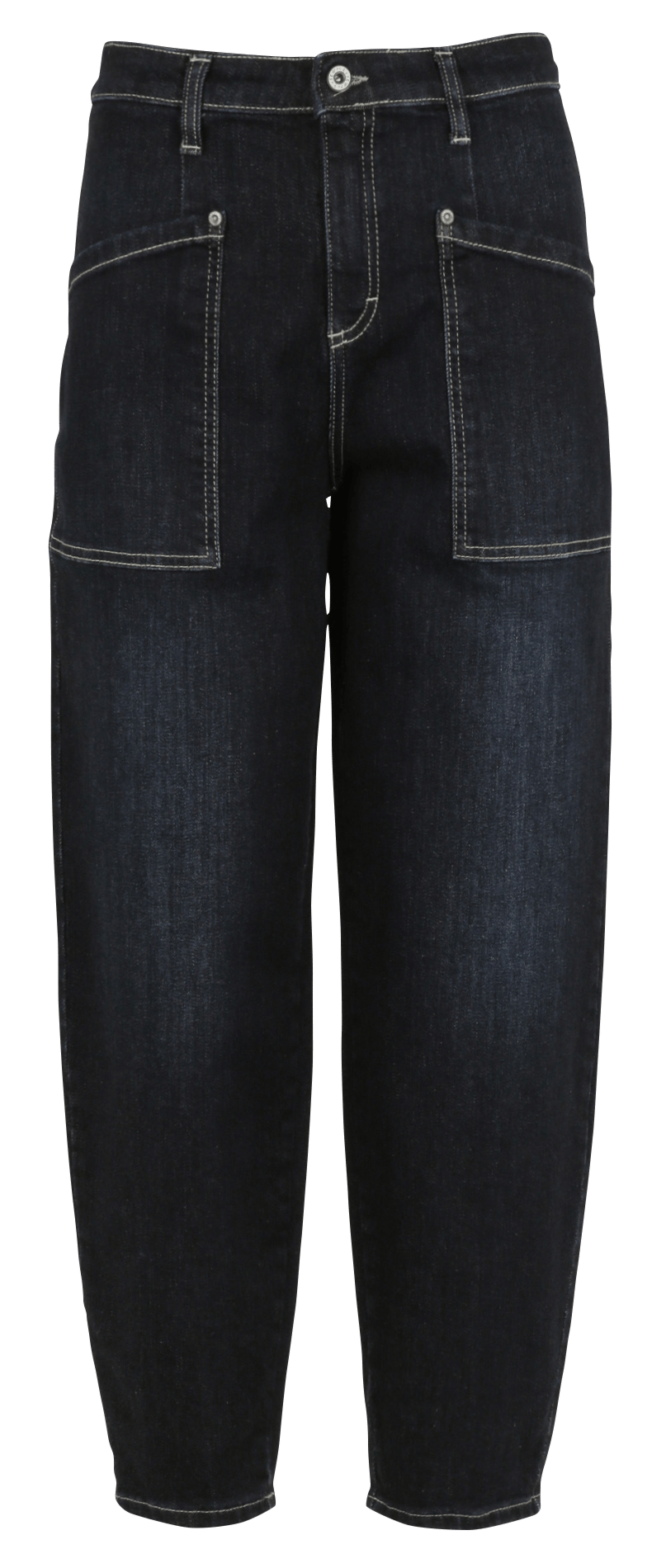 Ballon-Jeans mit aufgesetzten Taschen aus Baumwollmischung PLEASE Blau
