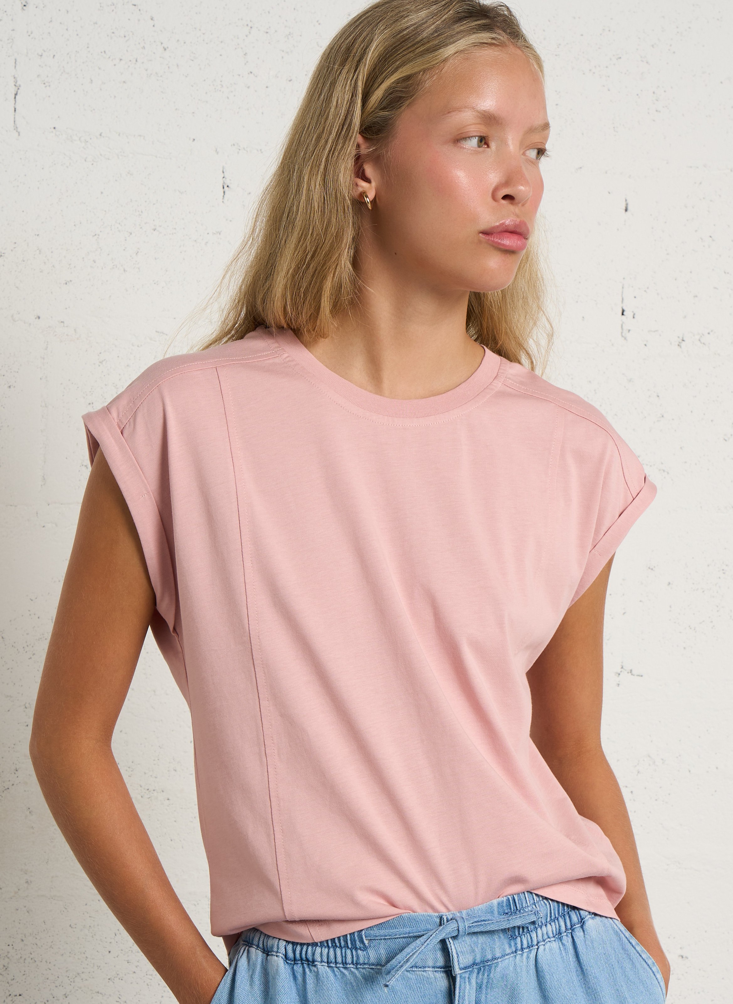 Baumwoll-T-Shirt mit Rundhalsausschnitt  MAISON 123