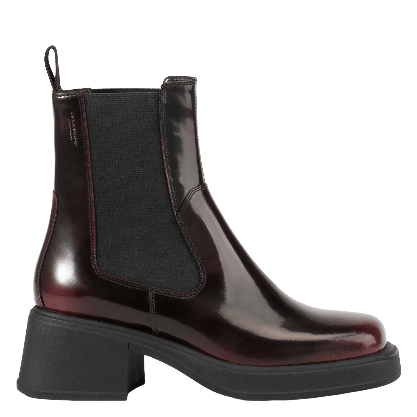 Square-toe patent leather boots VAGABOND Red
