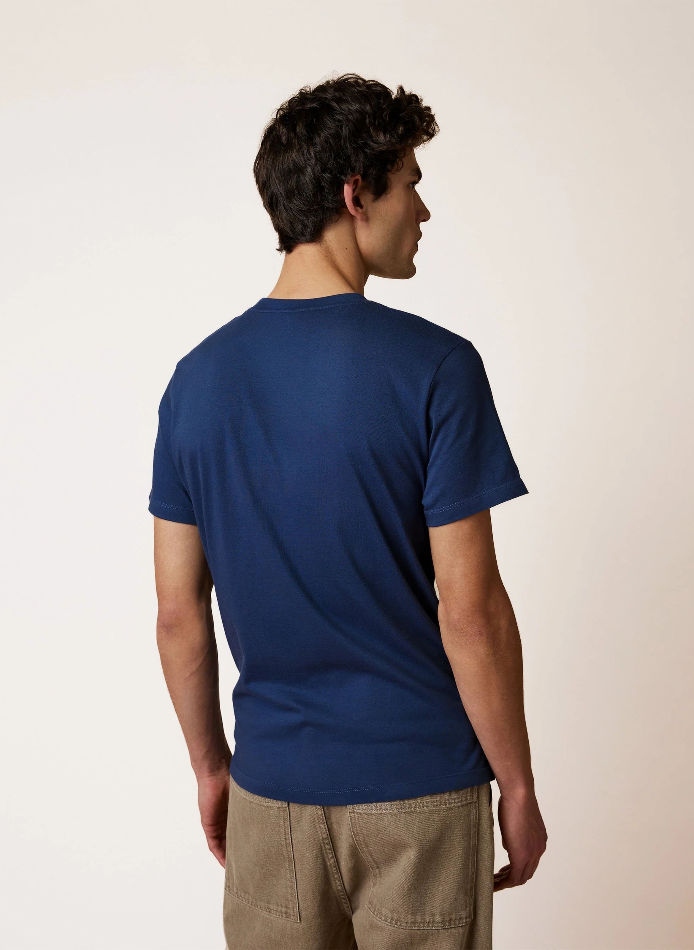 Gerader Baumwoll-T-Shirt mit Logo FAGUO Blau