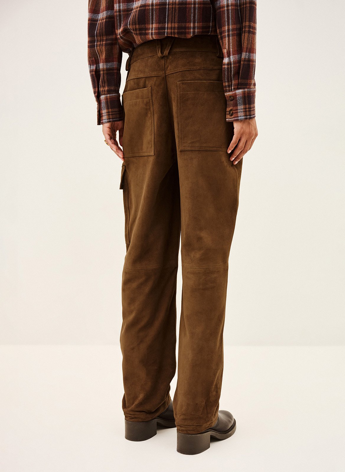 Slimfit-Wildlederhose BA&SH Braun