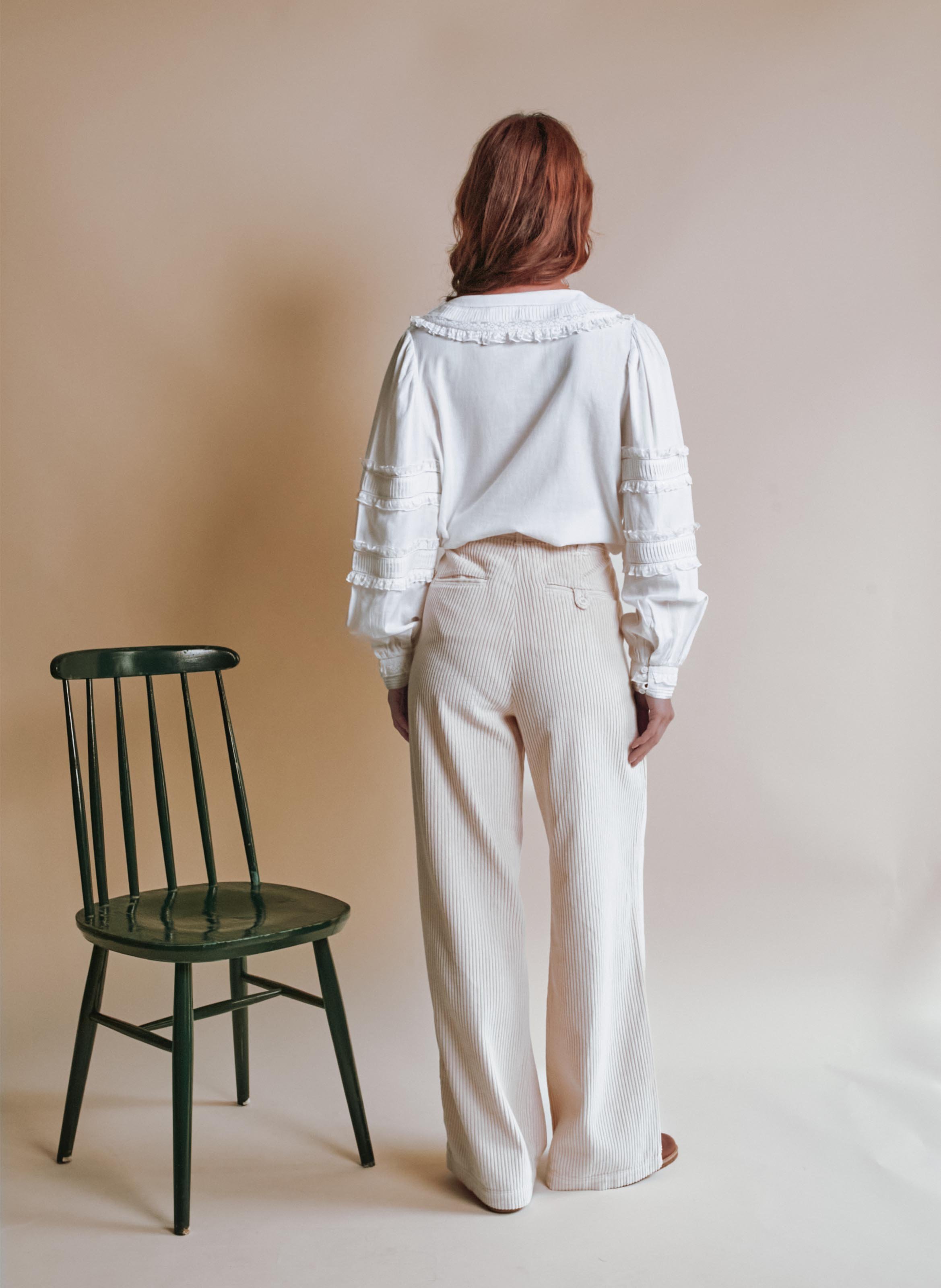 Bluse mit V-Ausschnitt aus Bio-Baumwolle EMILE ET IDA Beige
