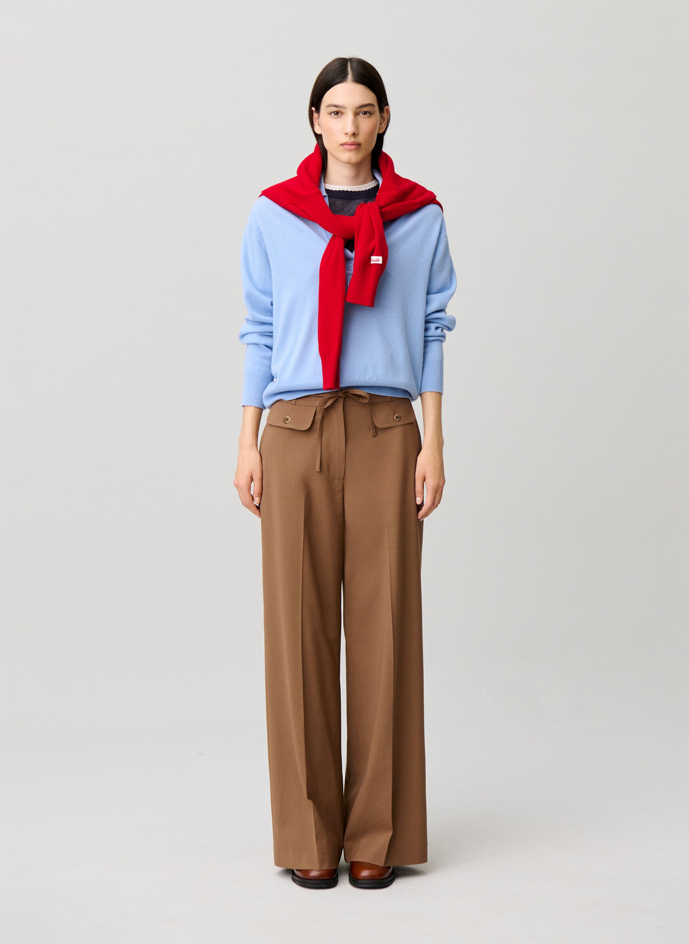 Wijde broek | wolblend CLAUDIE PIERLOT Beige