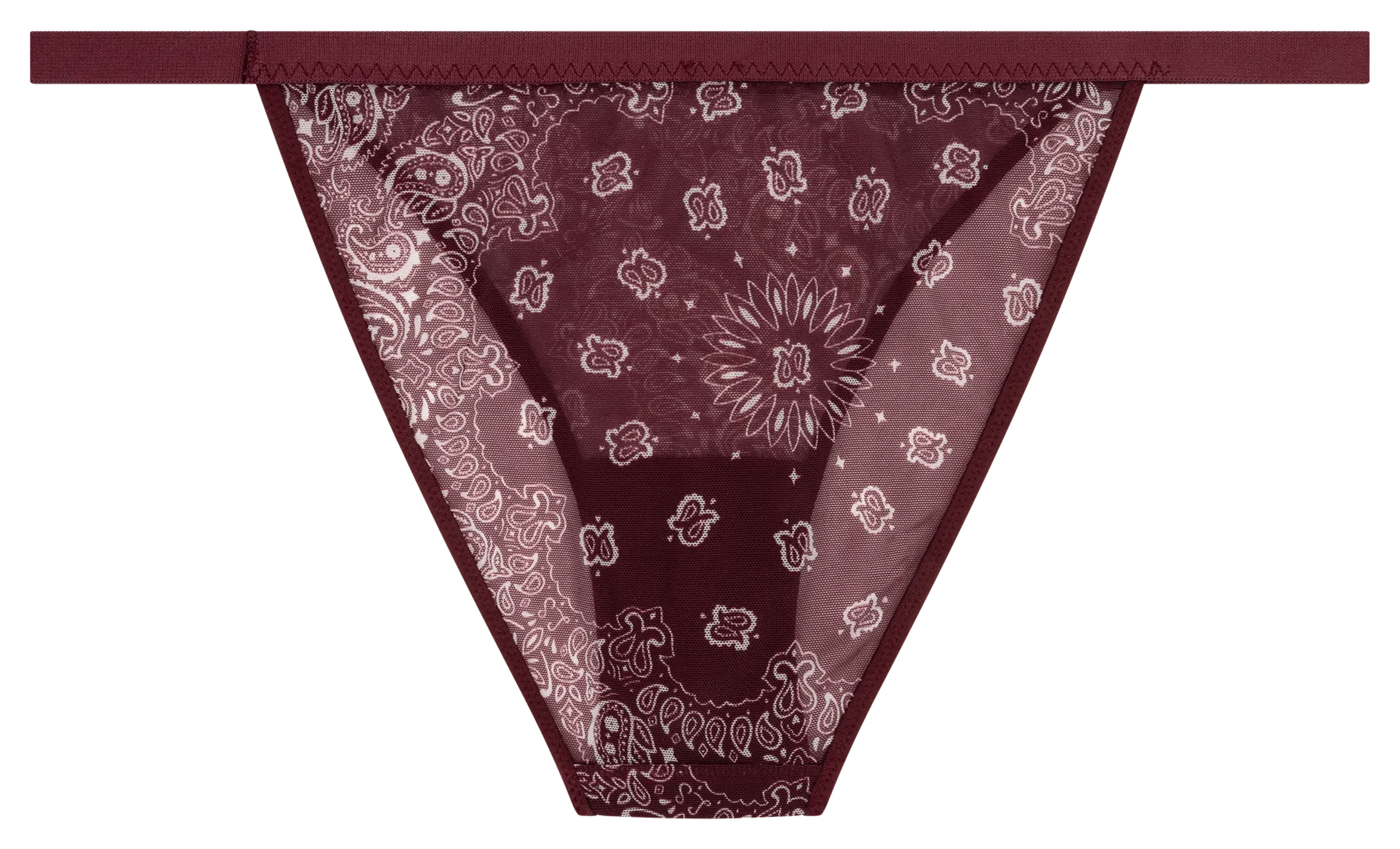 Culotte style tanga imprimée LOVE STORIES Prune