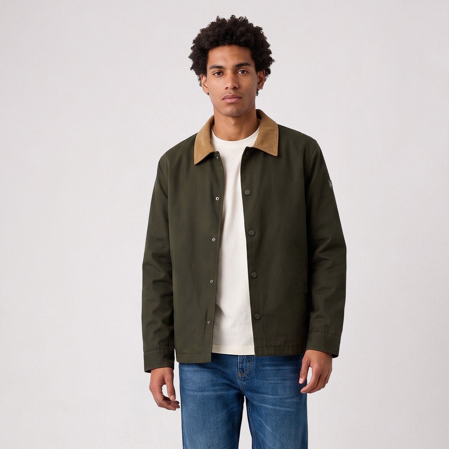 DAN water-repellent jacket with military green velvet collar SBPLAY SERGE BLANCO Beige
