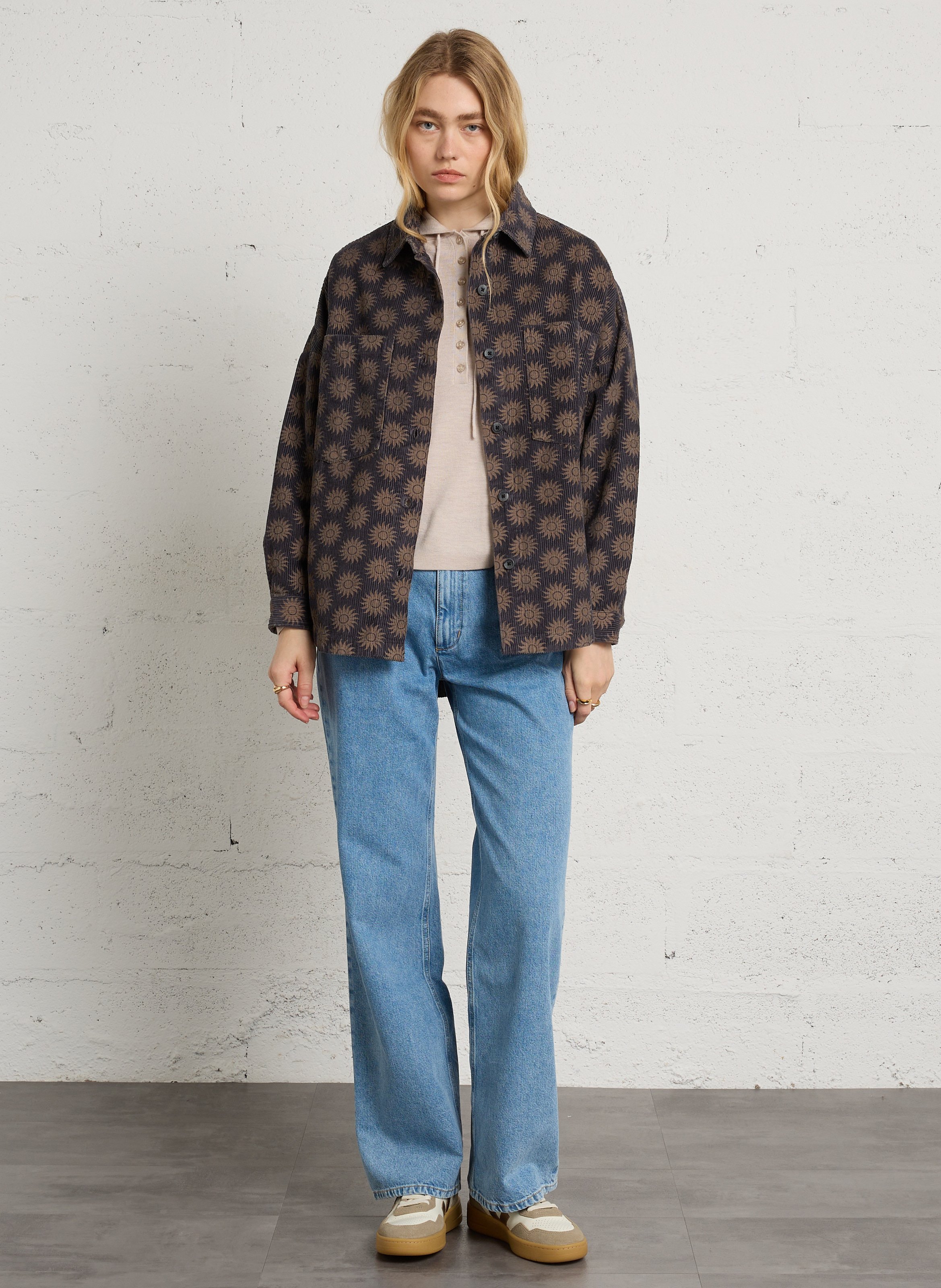 Chemise droite imprimée en velours côtelé BILLABONG Noir