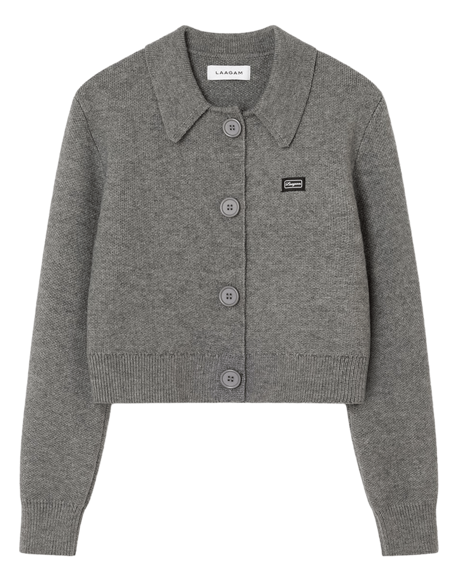 Short plain straight-cut cardigan LAAGAM Grey