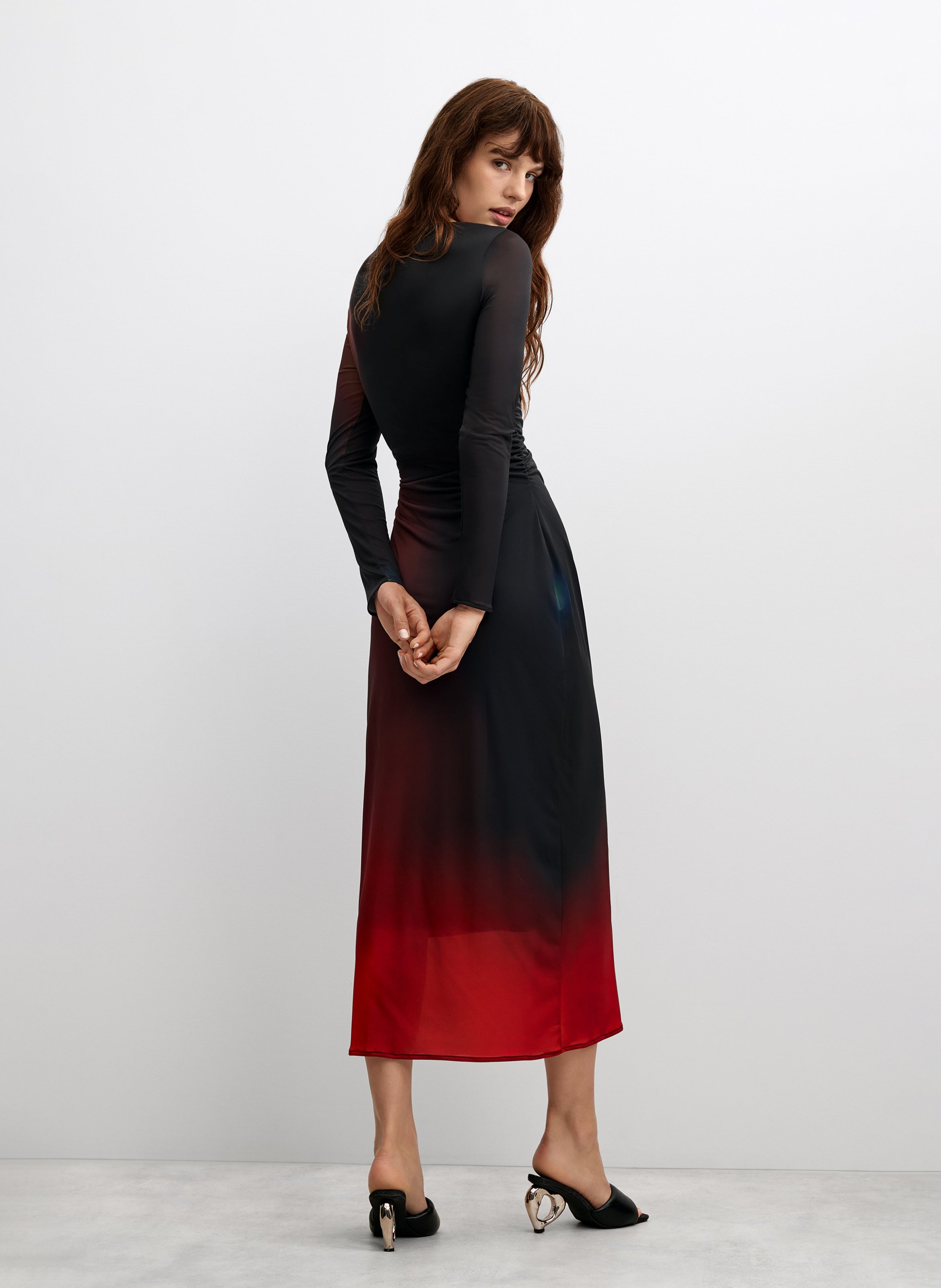 Robe longue manches longues dégradée DESIGUAL Noir