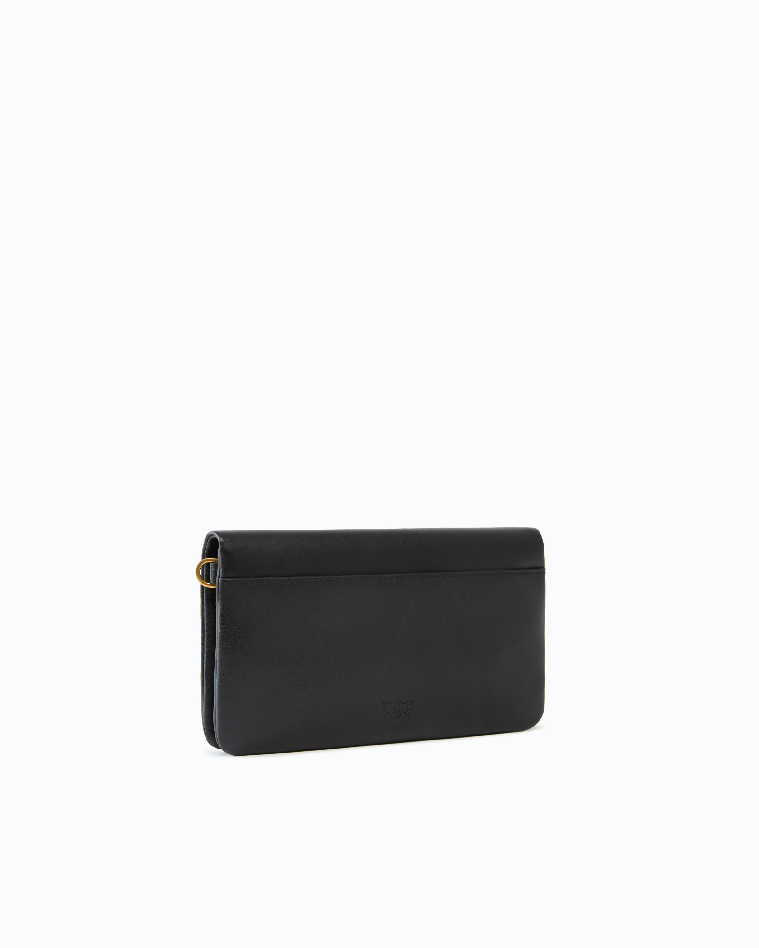 Petite pochette à bandoulière love bag click soft horizontal mini en cuir PINKO Noir