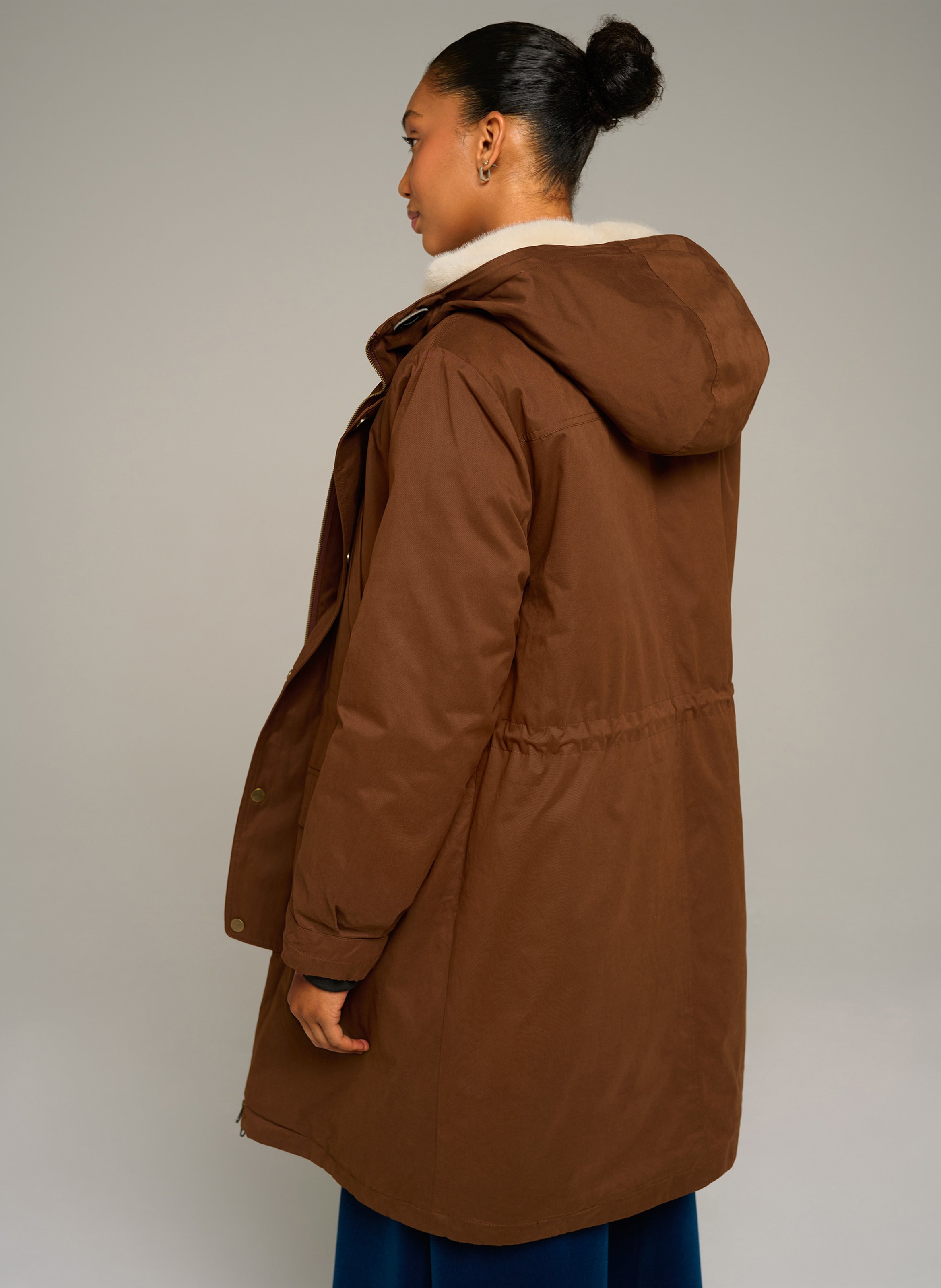 Parka mi-longue à capuche  COTELAC ACOTE Marron