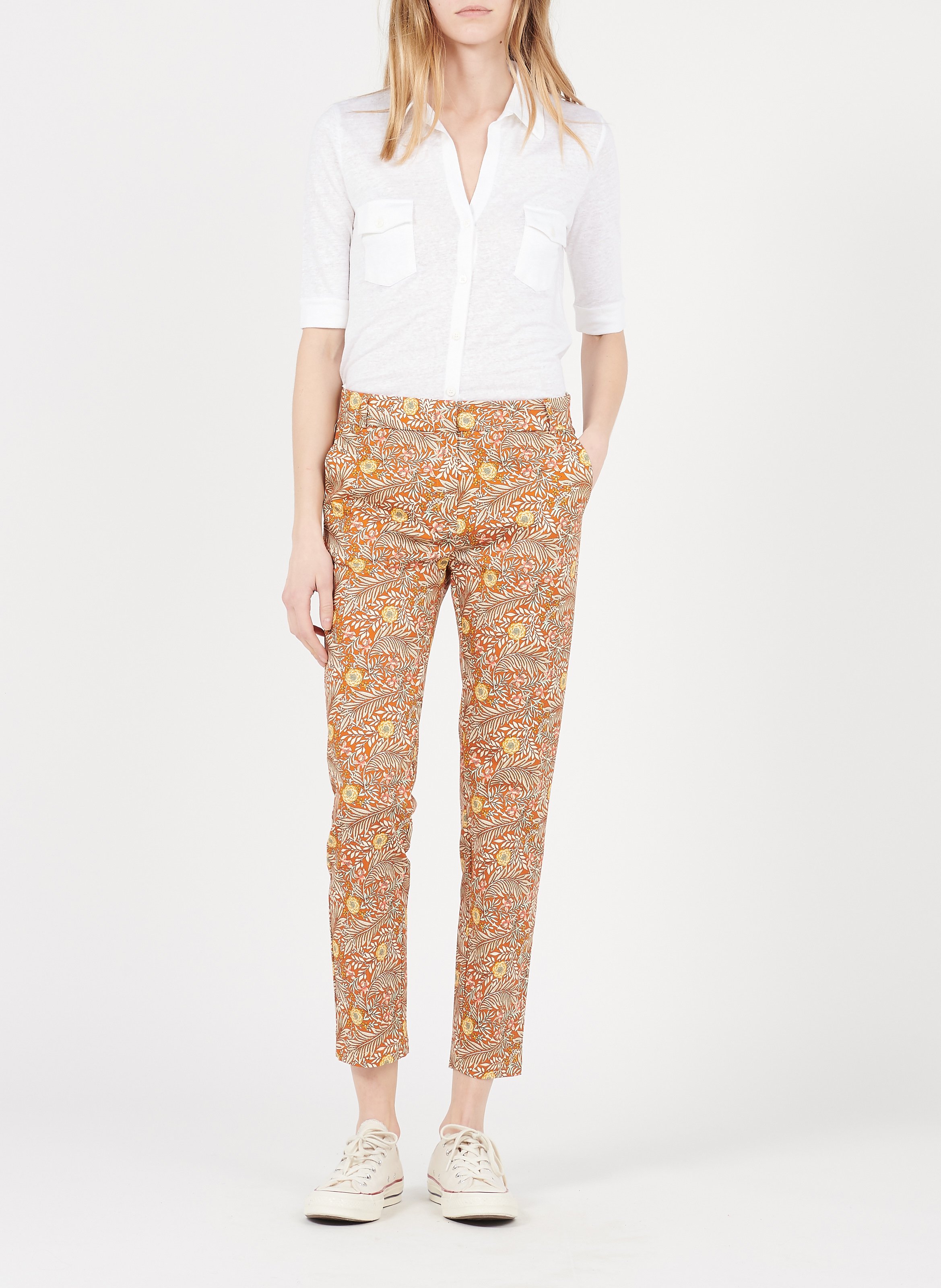 Linen-blend shirt with classic collar MAJESTIC FILATURES White