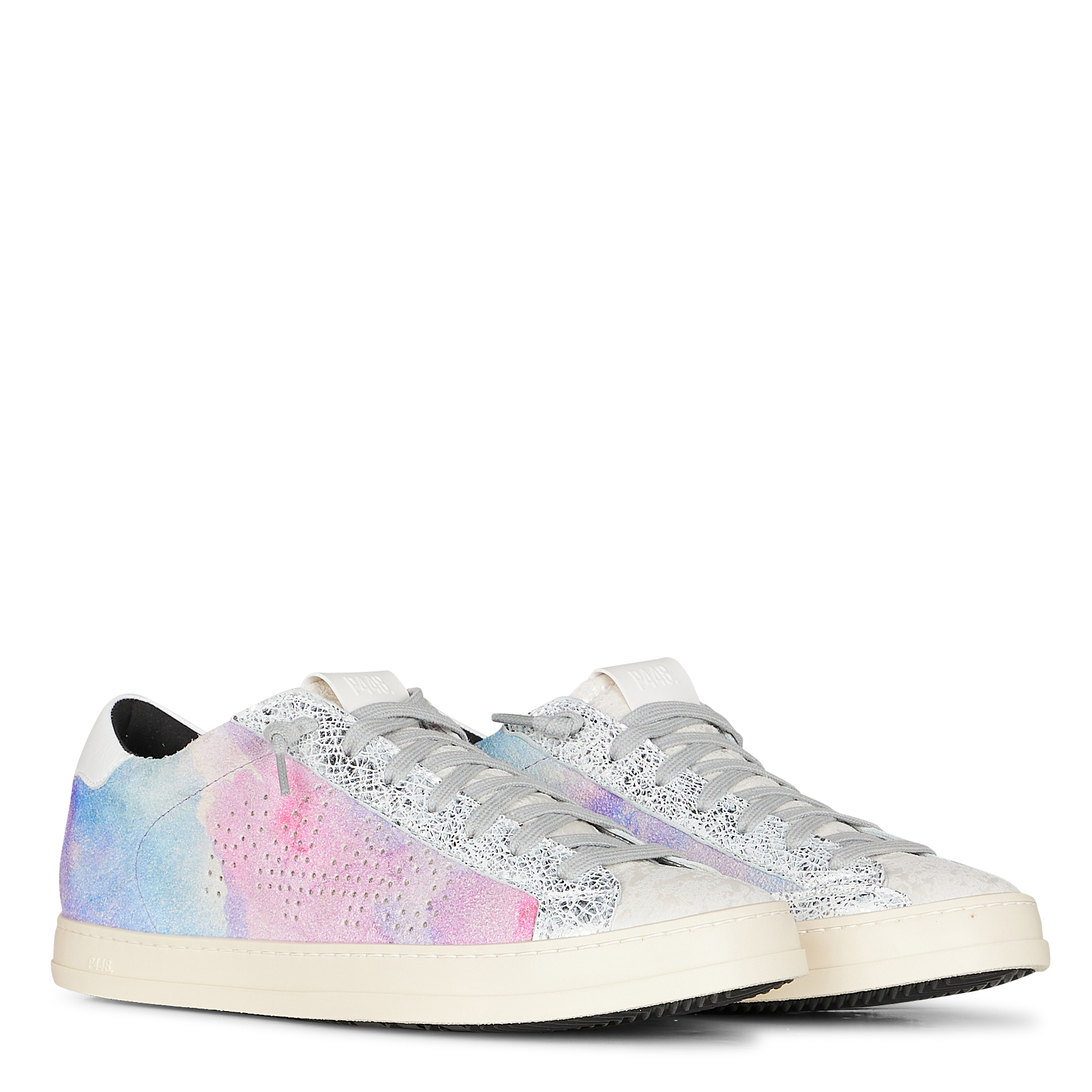 Baskets basses en cuir velours P448 Multicolore