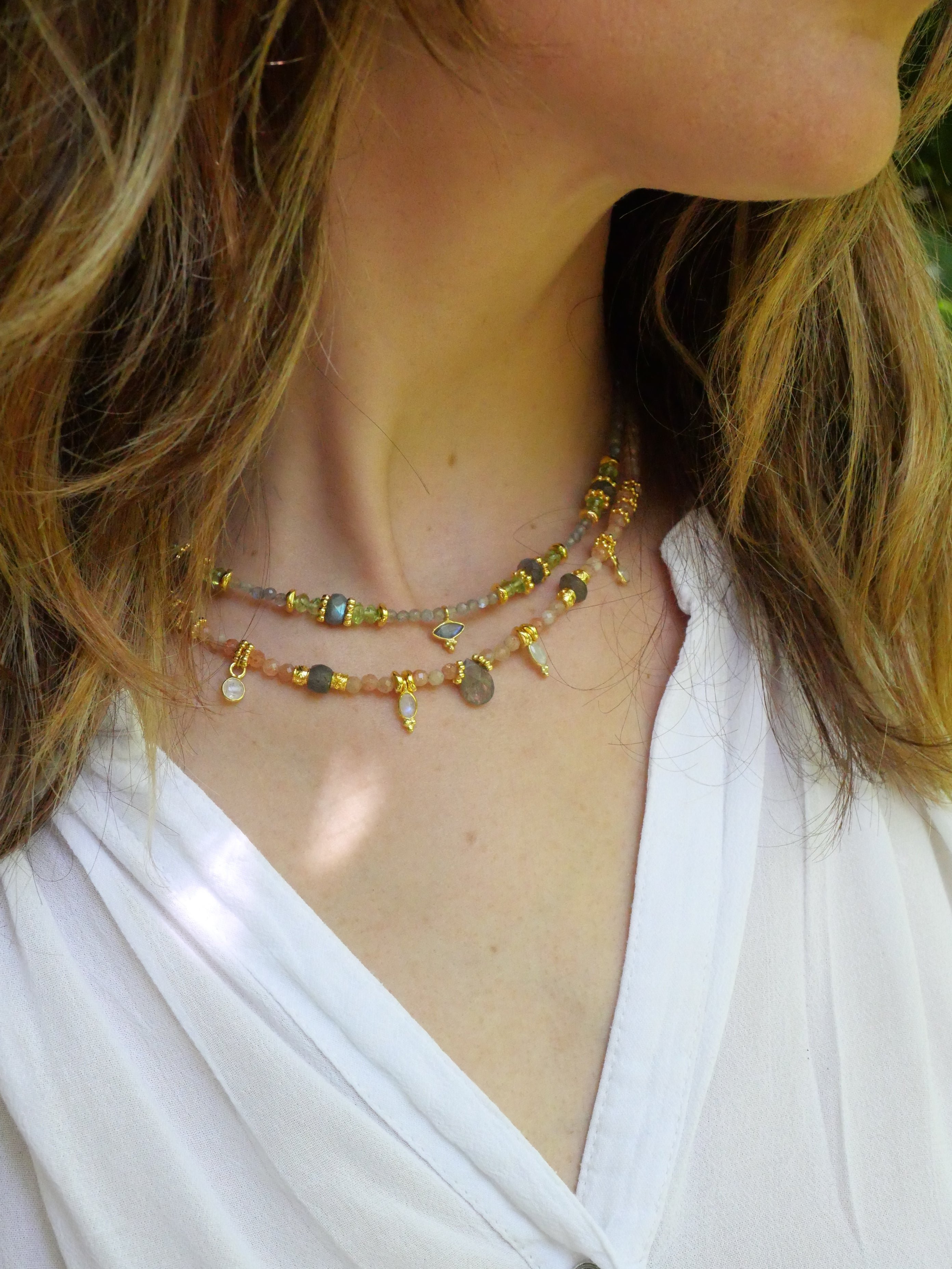 Sunstone necklace GINANDGER Orange