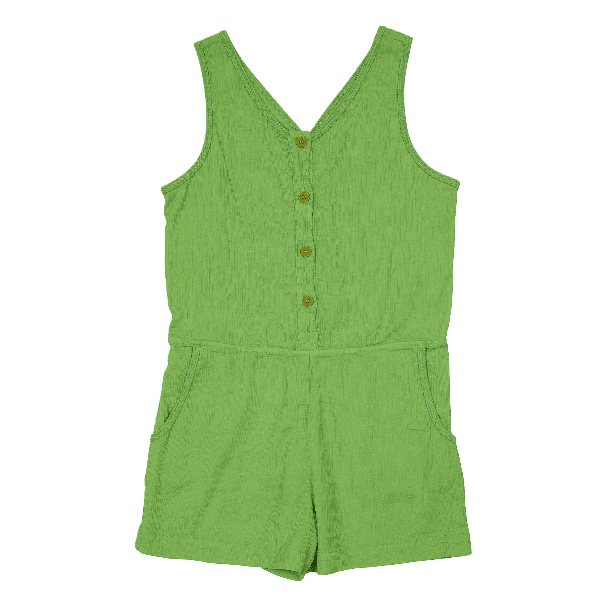 Combishort col V droite en coton SUNCHILD Vert