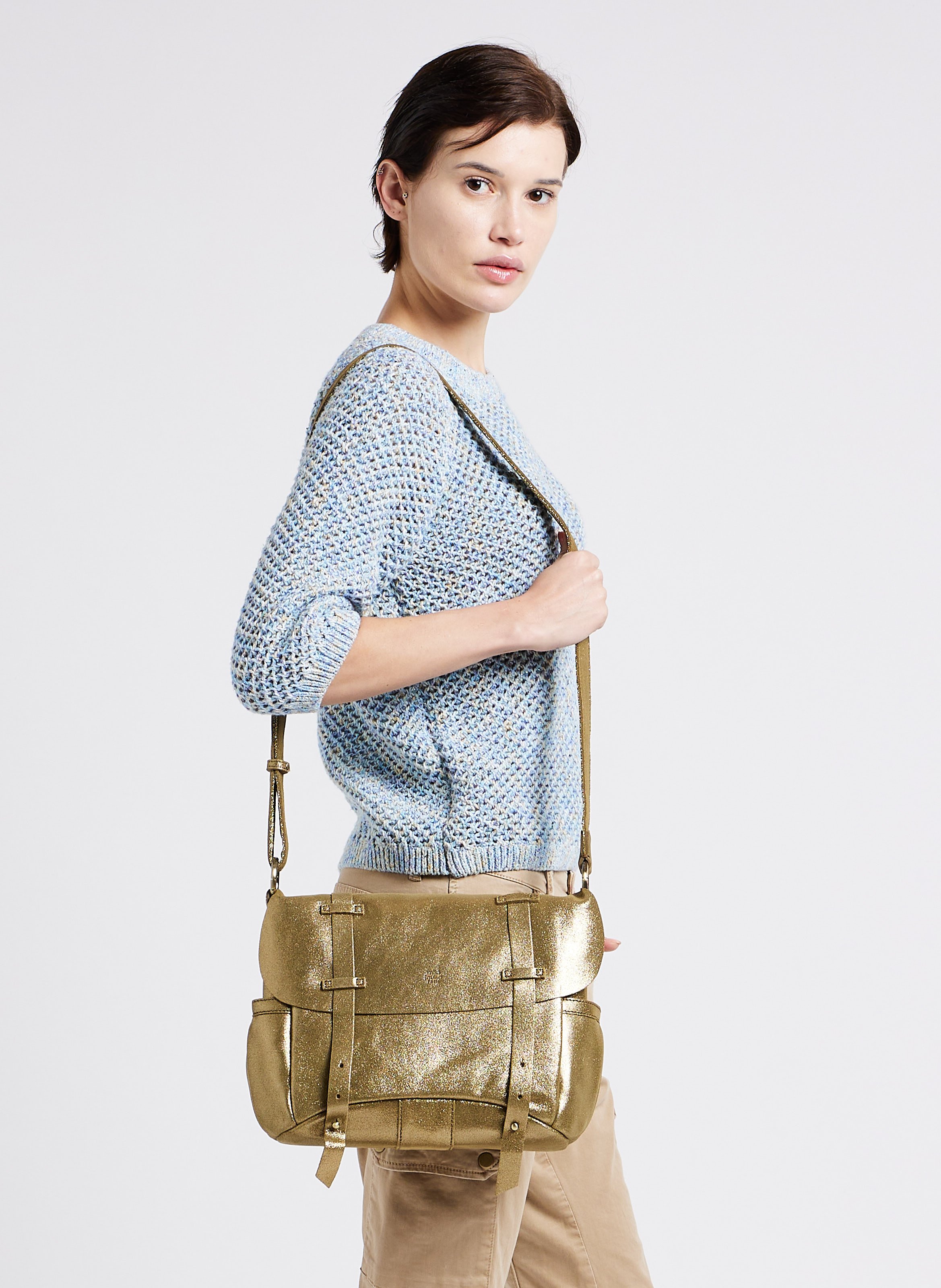 Besace en cuir irisé MILA LOUISE Vert