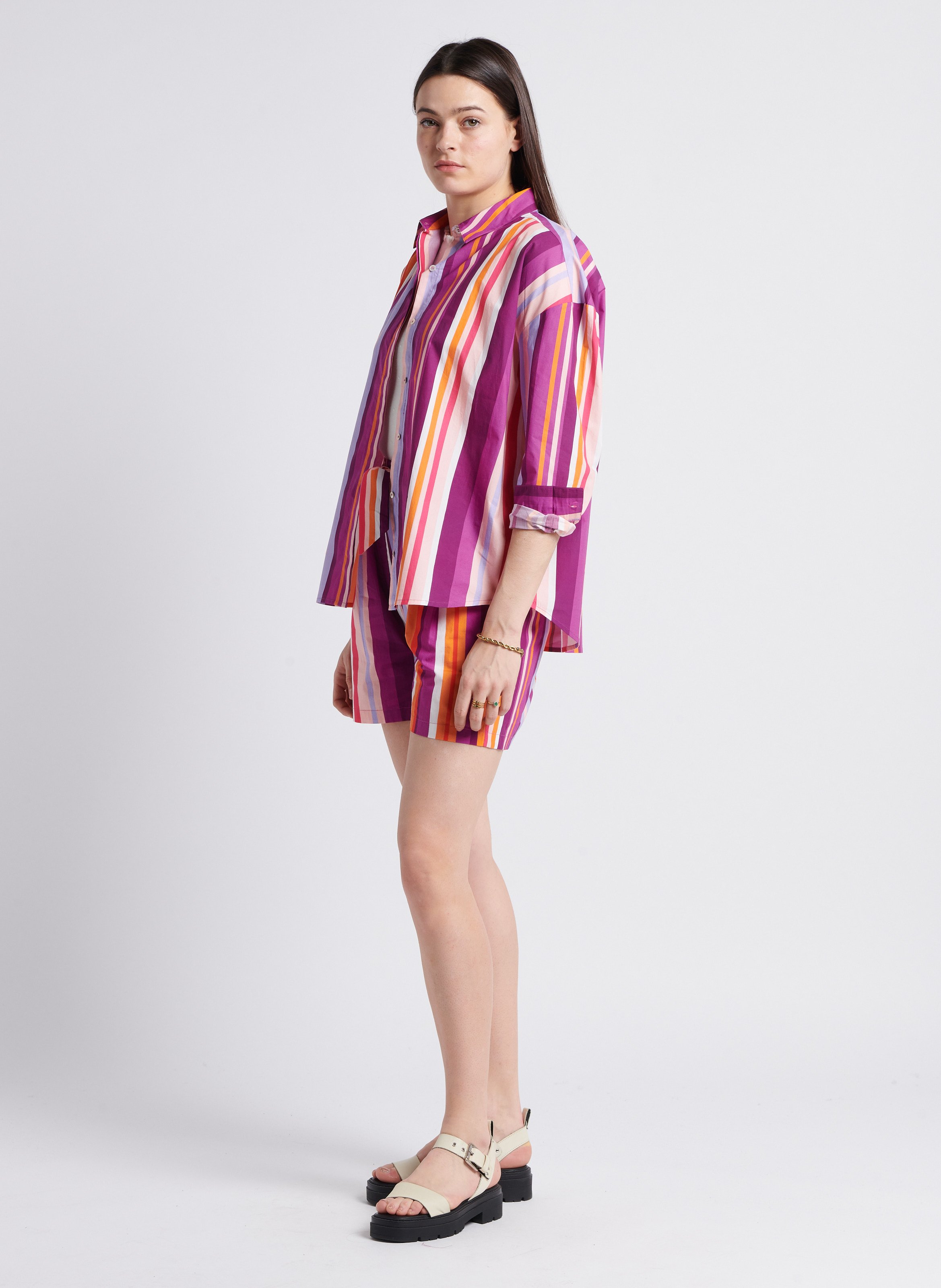 Chemise ample rayée en coton LA PETITE ETOILE Multicolore