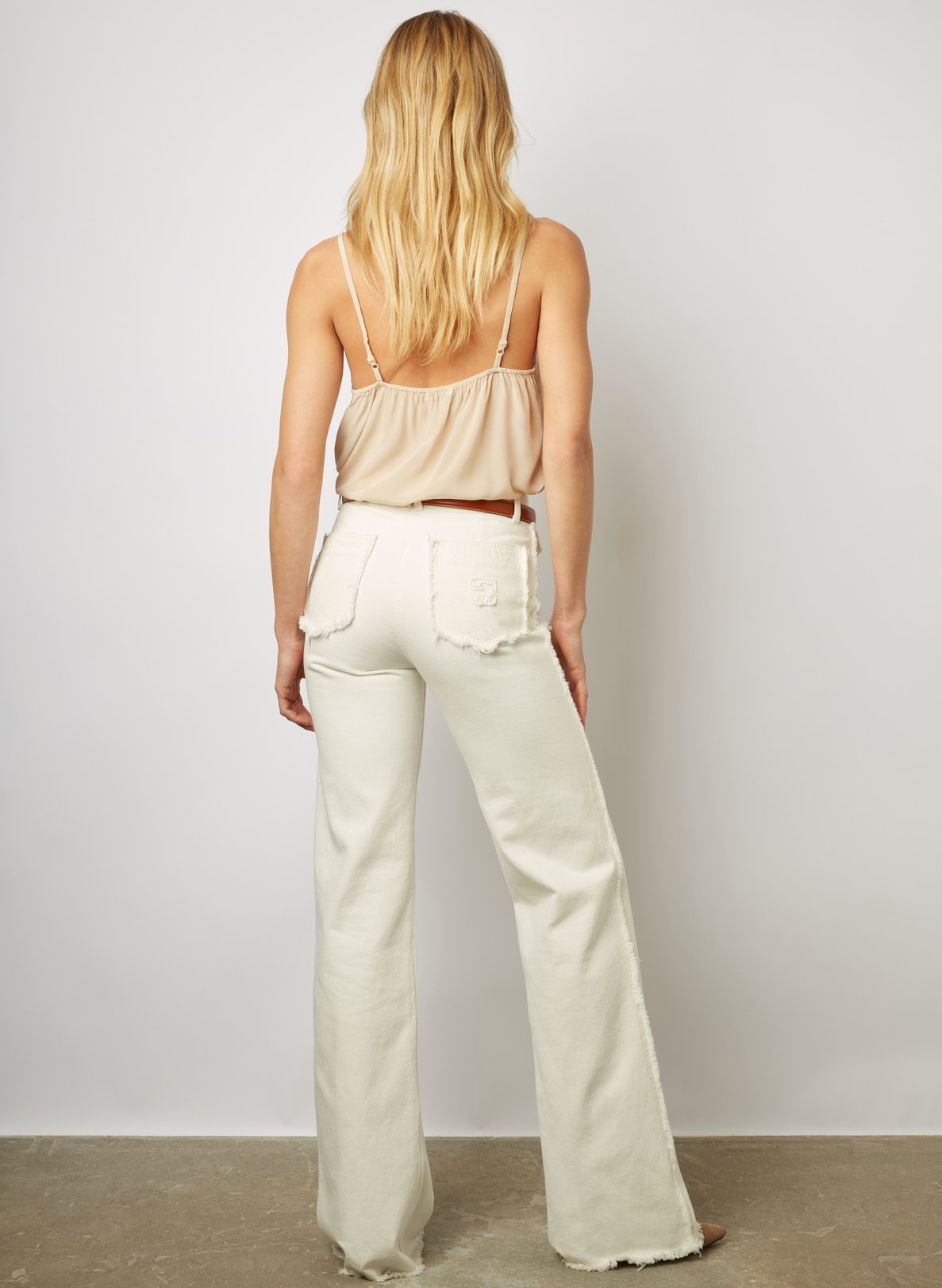 High-rise cotton bootcut jeans GERARD DAREL Beige