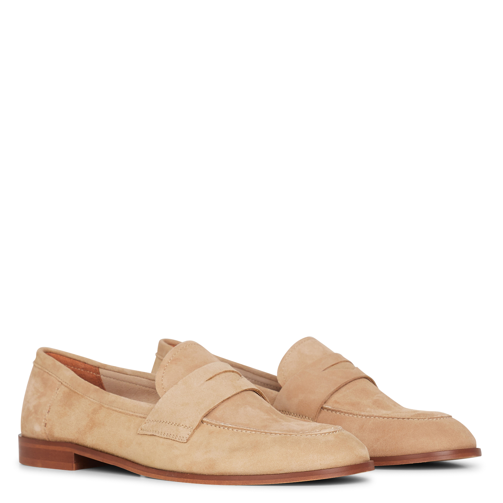 Leather loafers with low heel JONAK Beige