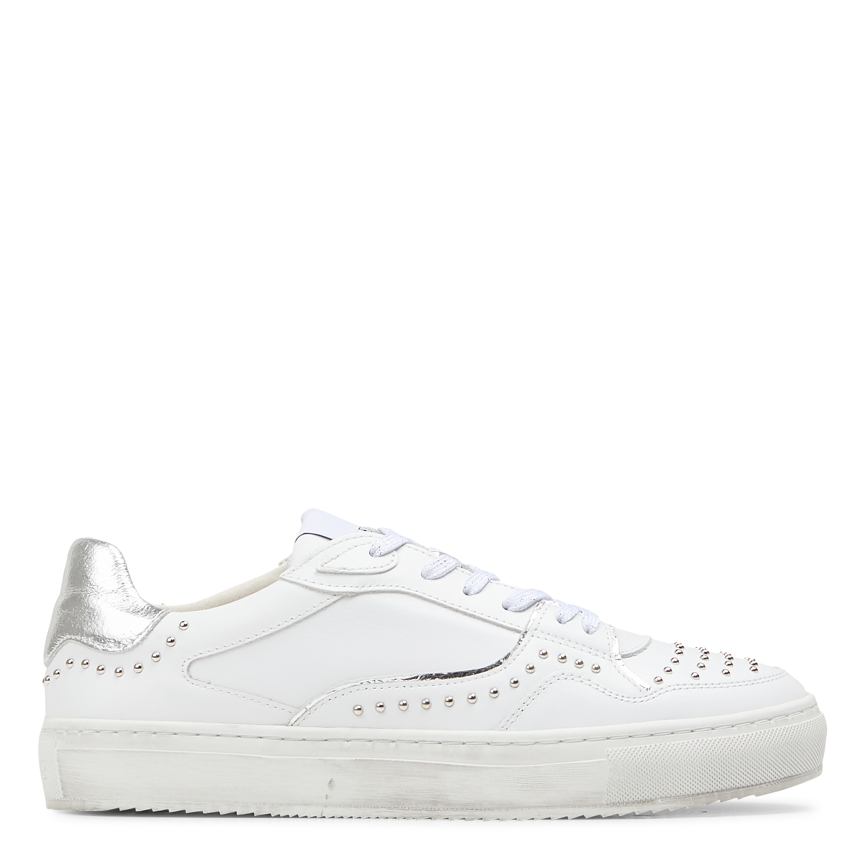 Baskets basses en cuir IKKS Blanc