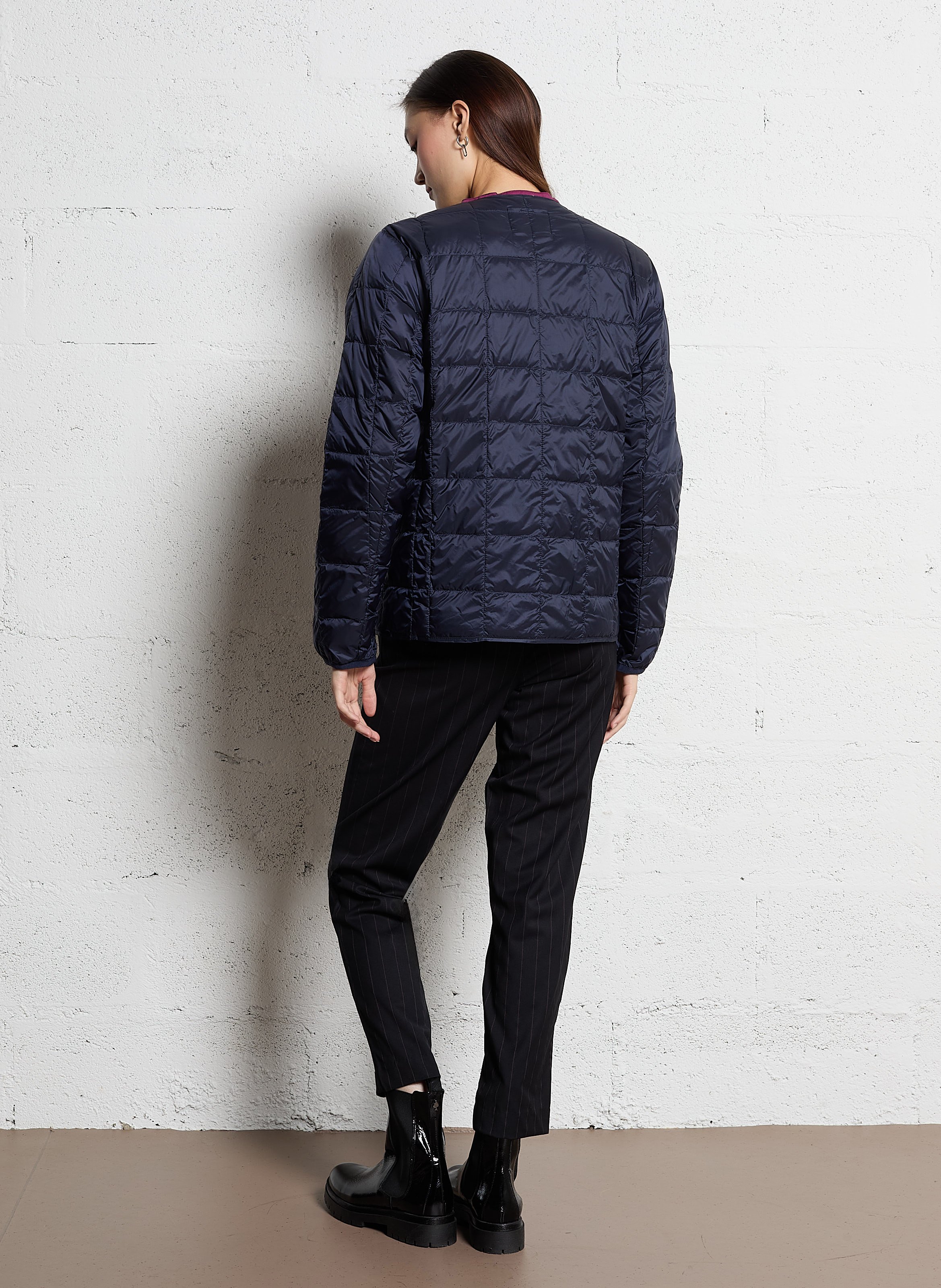 Veste col rond matelassée TAION Bleu