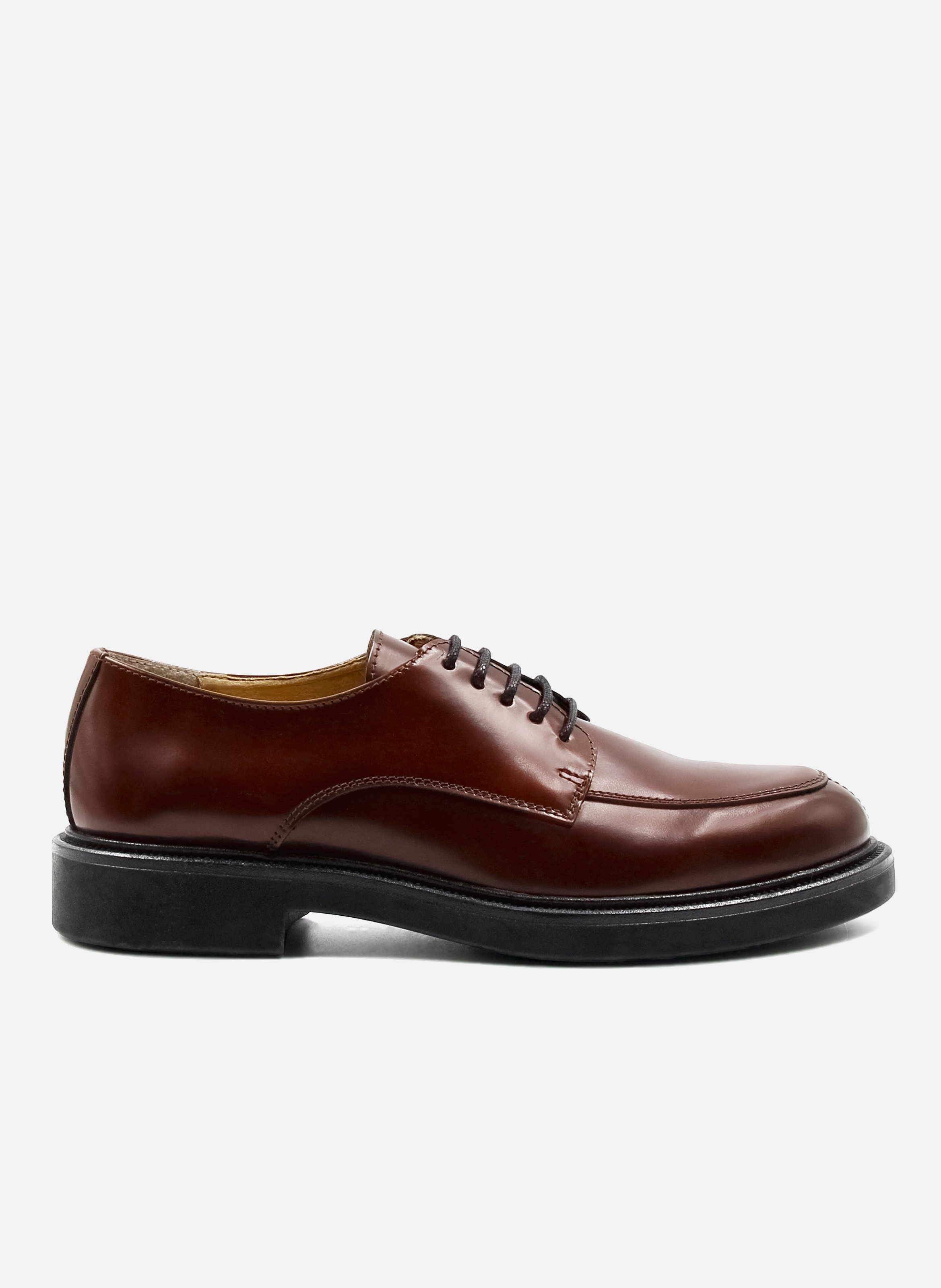 Shiny leather Derby shoes JULES & JENN Brown