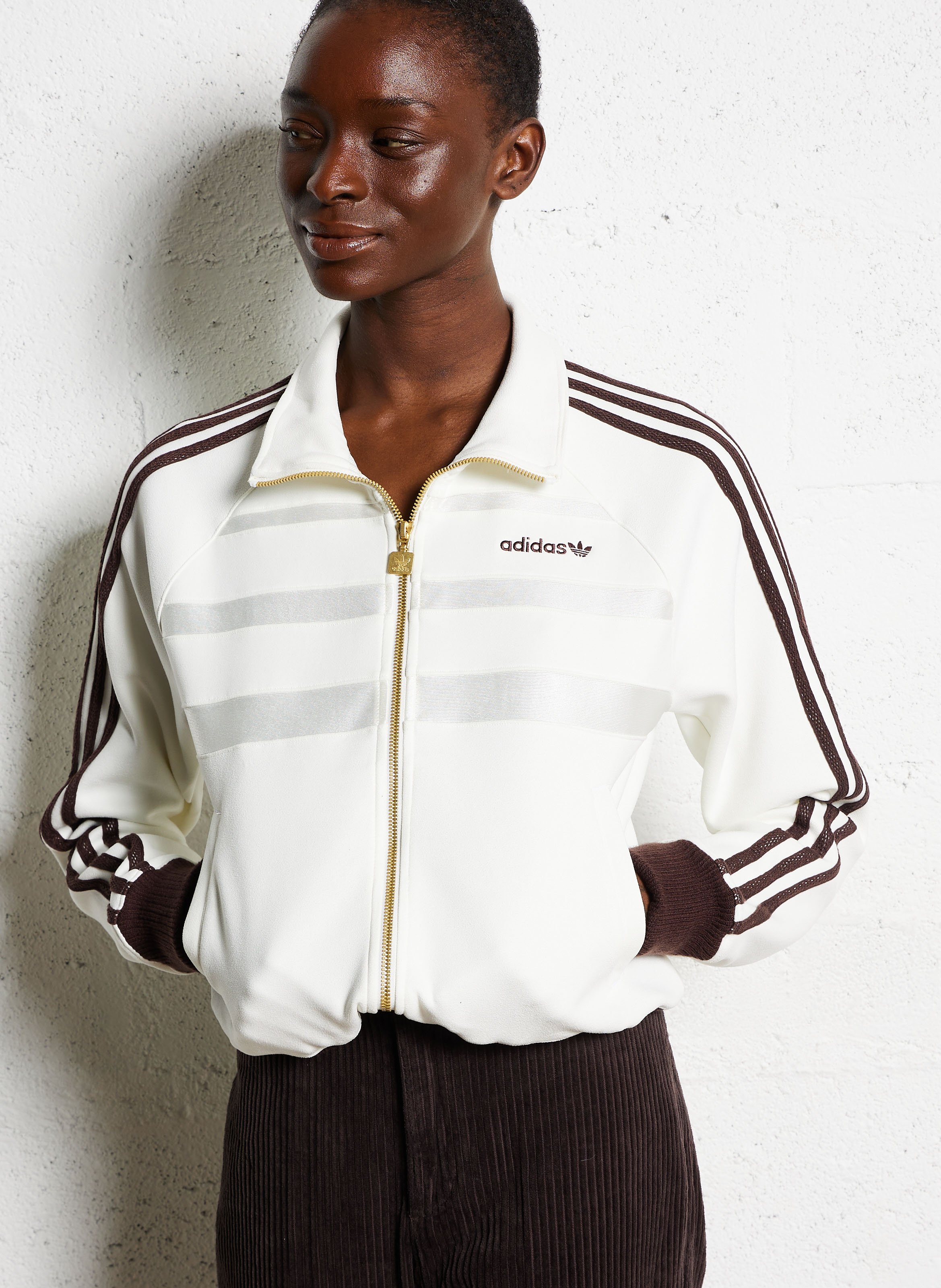 High collar Jacket Off White Adidas Women IX1048 OWHITE OFF WHITE Place des Tendances