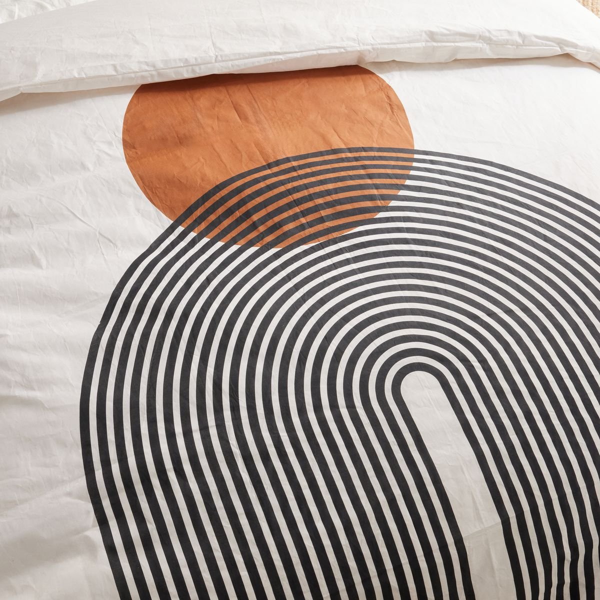 Printed cotton bed set White