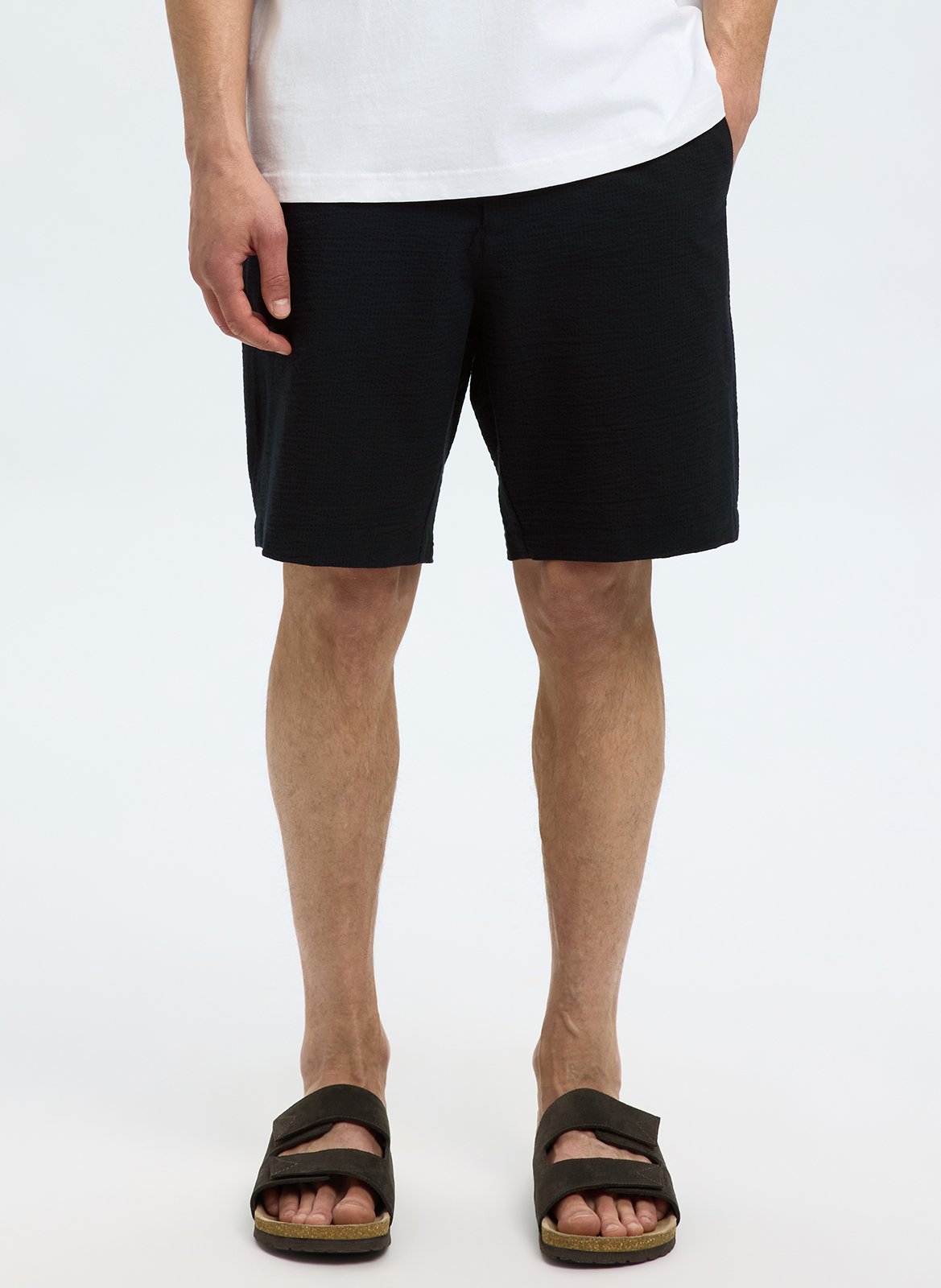 Straight-leg organic cotton-blend shorts SELECTED