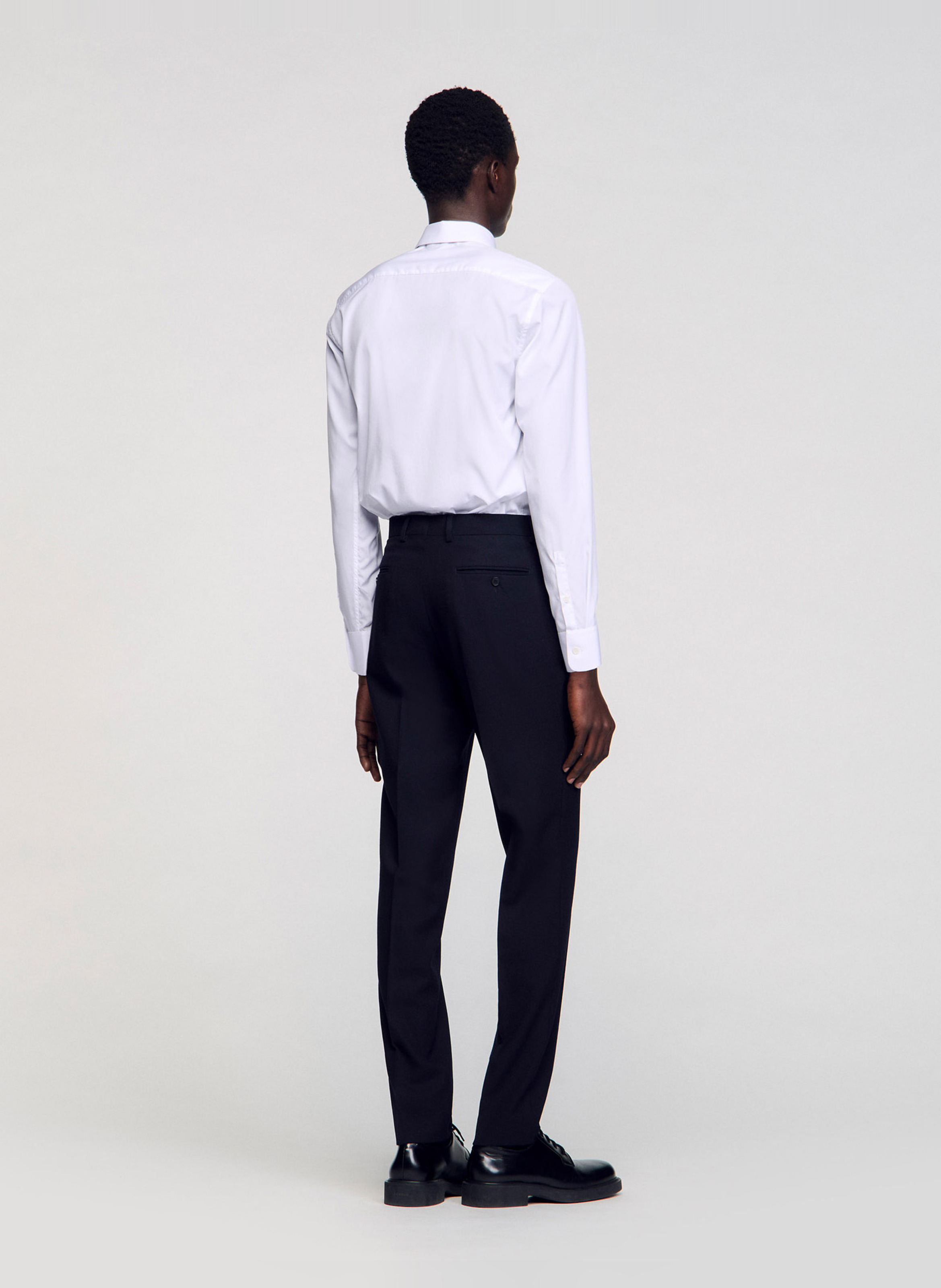 Pantalon de costume en laine SANDRO Bleu
