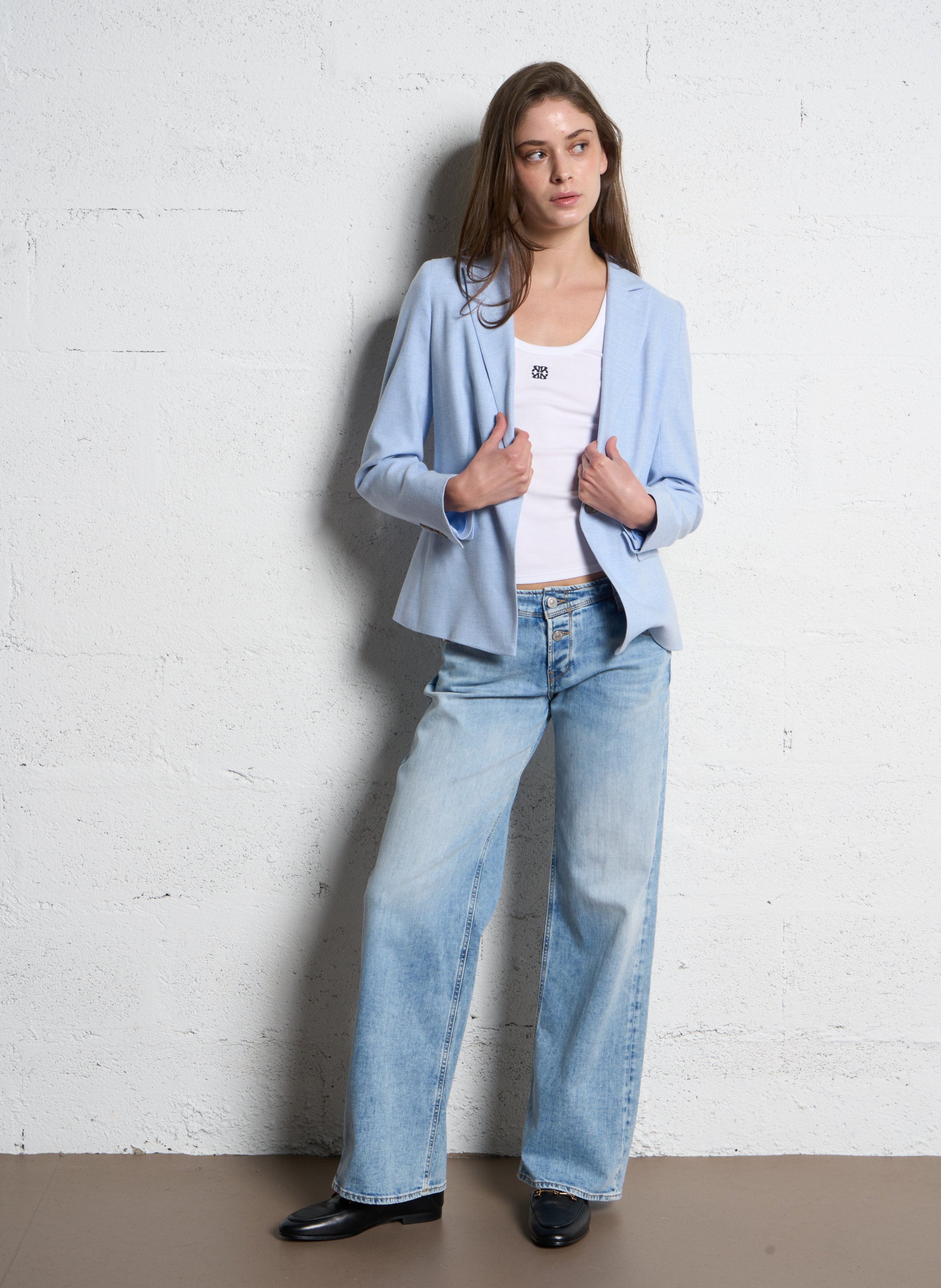 Jean droit en coton mélangé LE TEMPS DES CERISES Bleu