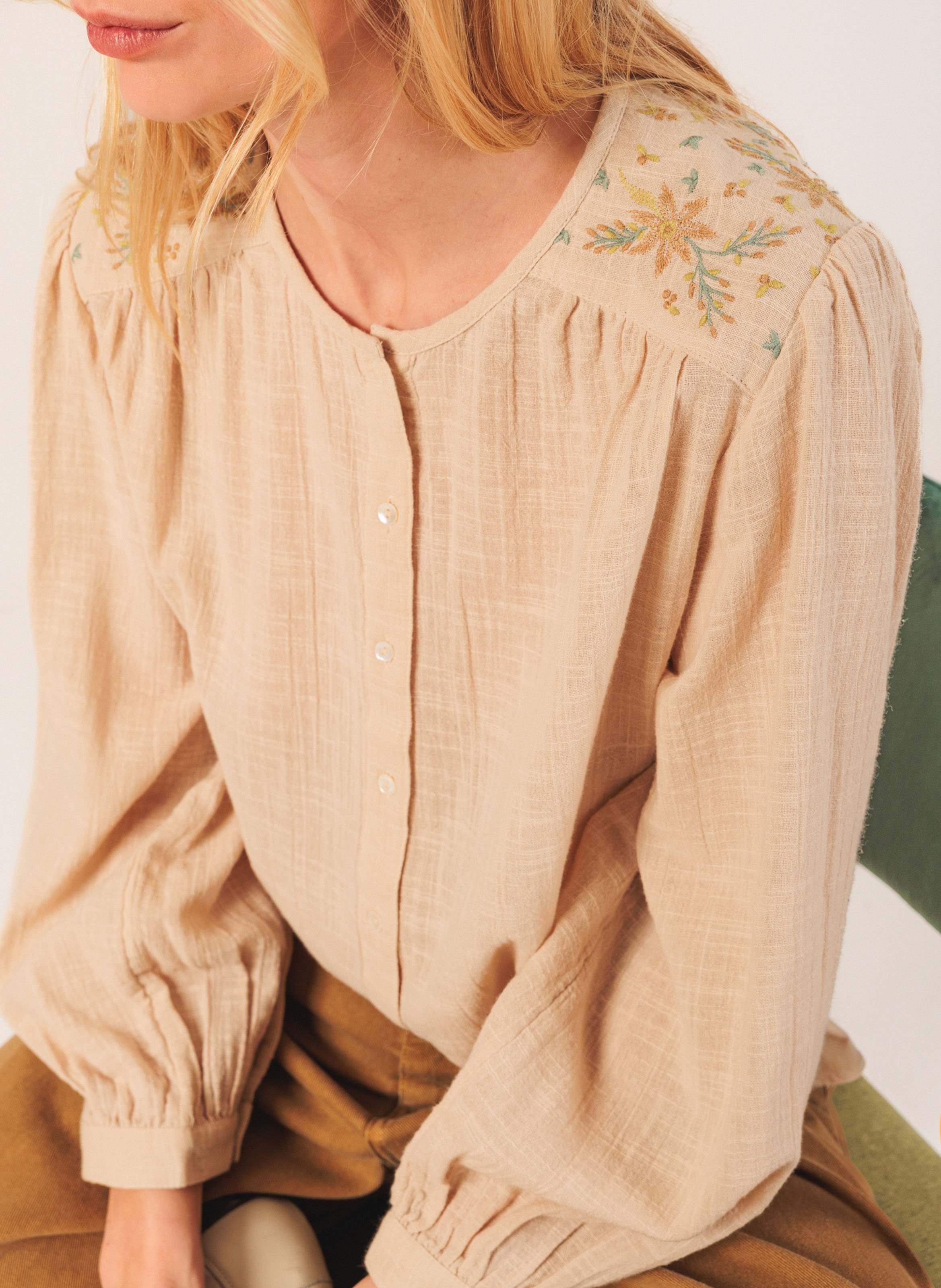 Chemise col rond en coton INDI & COLD