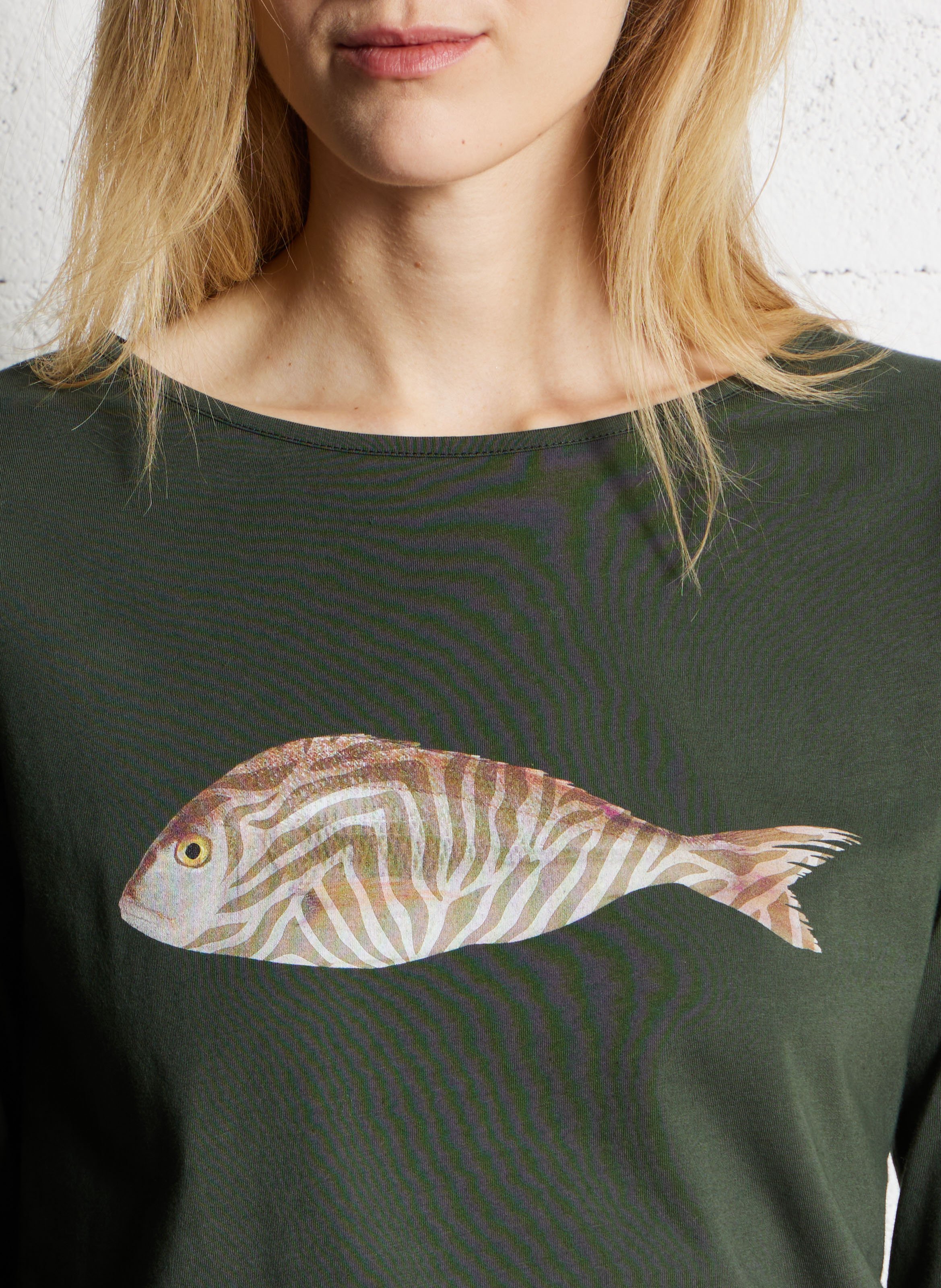 Tee-shirt droit en coton sérigraphié NICE THINGS Vert