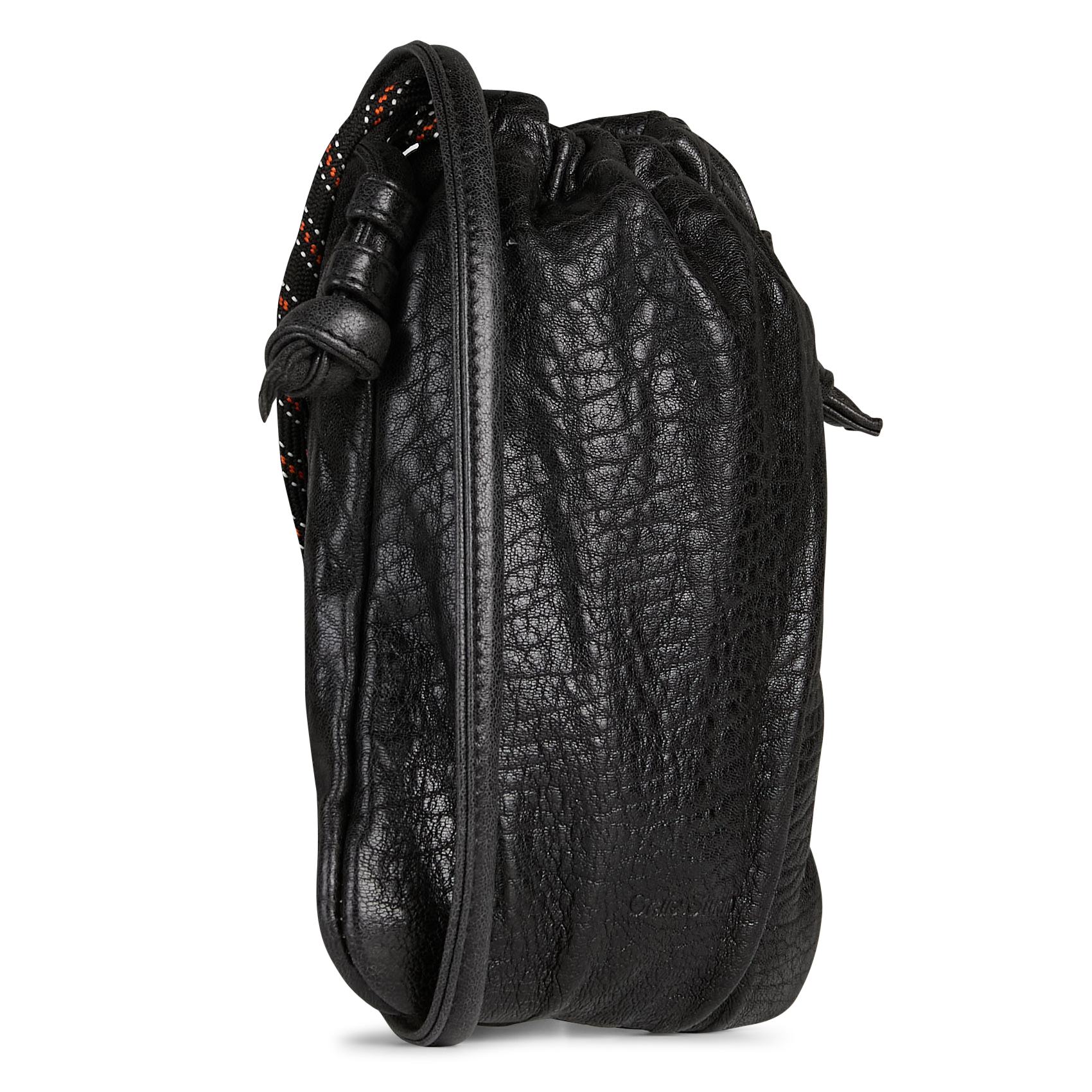 Sac bourse en cuir craquelé CRAIE STUDIO Noir