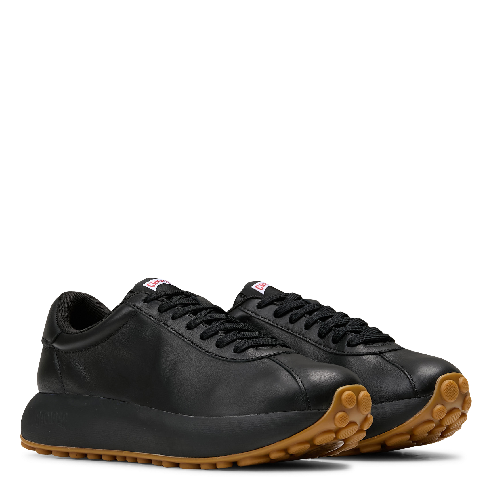 Baskets basses unies en cuir CAMPER Noir