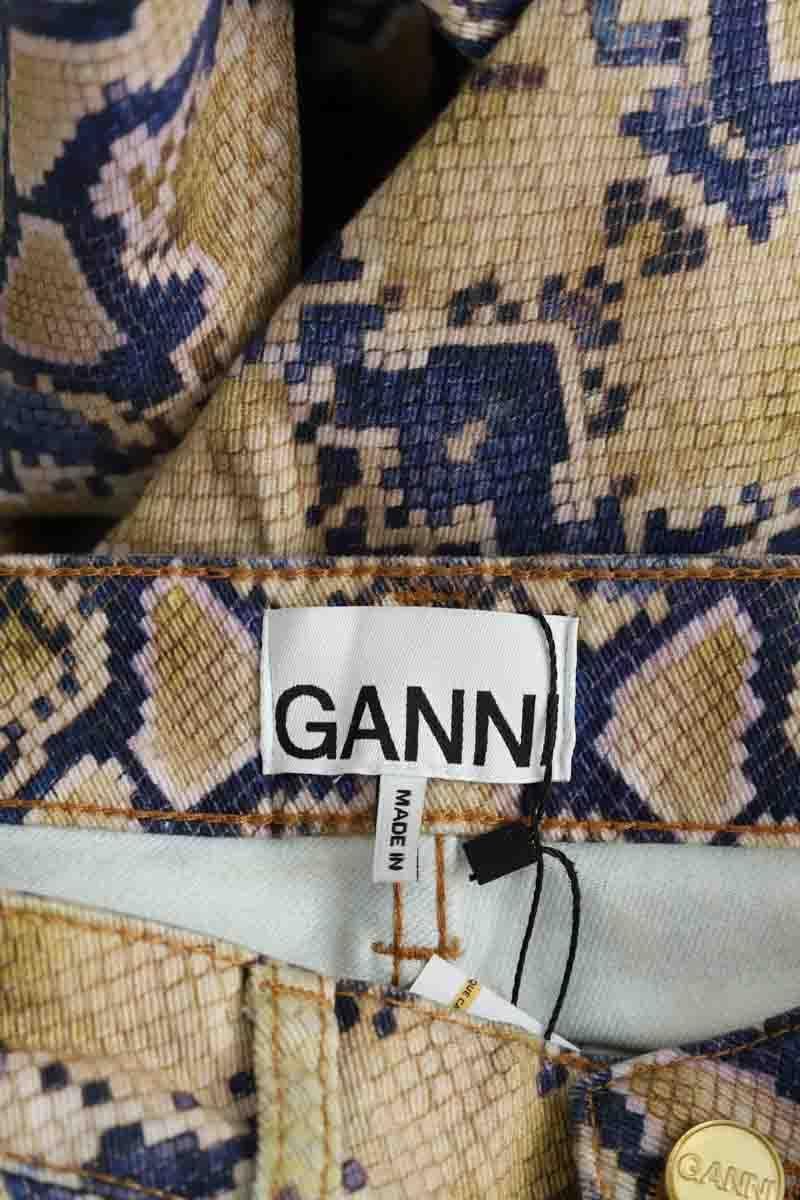 Boot-cut cotton jeans GANNI - Seconde Main Beige